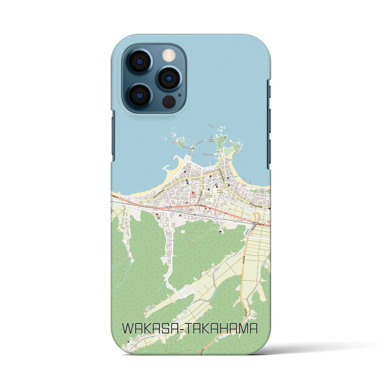 【若狭高浜】地図柄iPhoneケース（バックカバータイプ・ナチュラル）iPhone 12 / 12 Pro 用