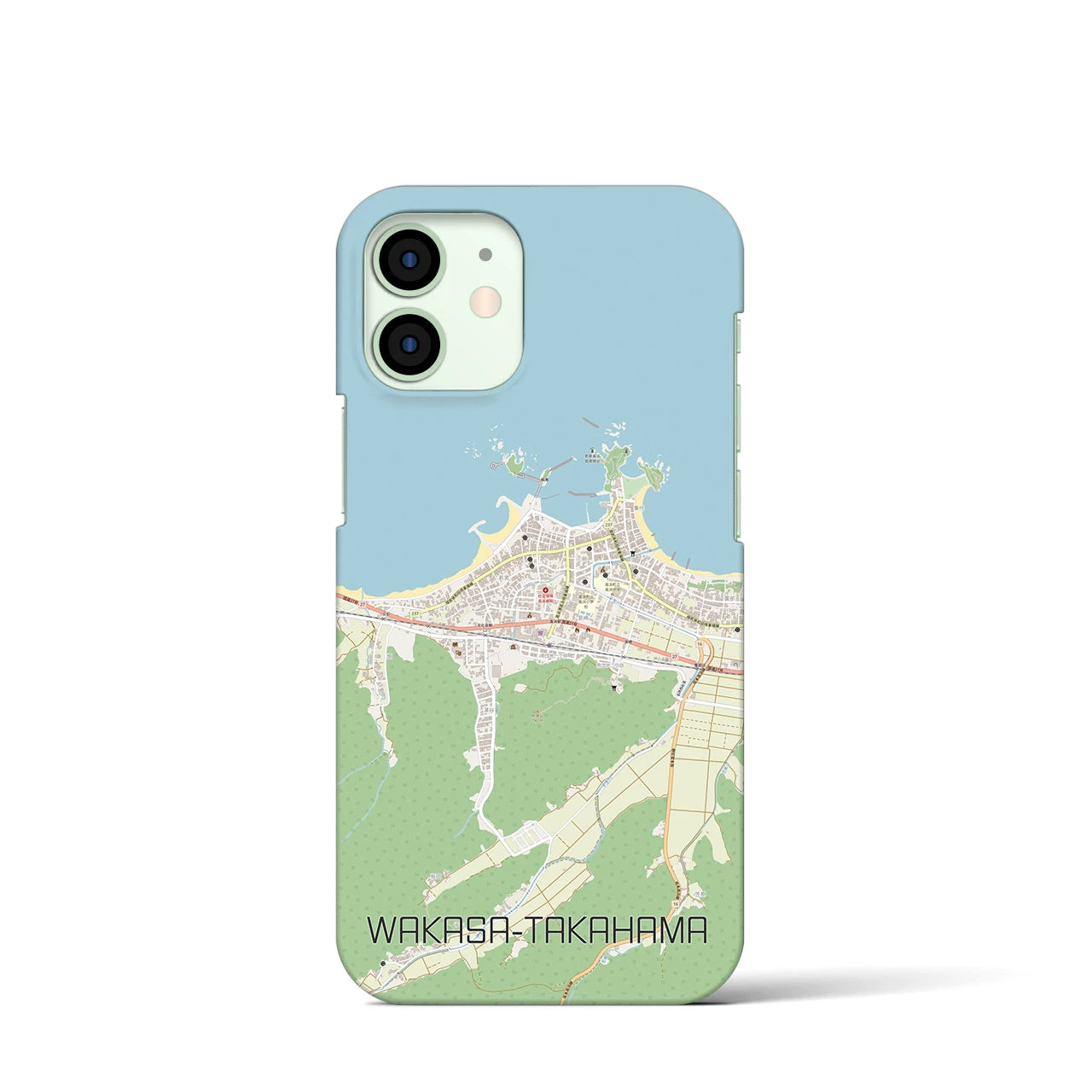 【若狭高浜】地図柄iPhoneケース（バックカバータイプ・ナチュラル）iPhone 12 mini 用