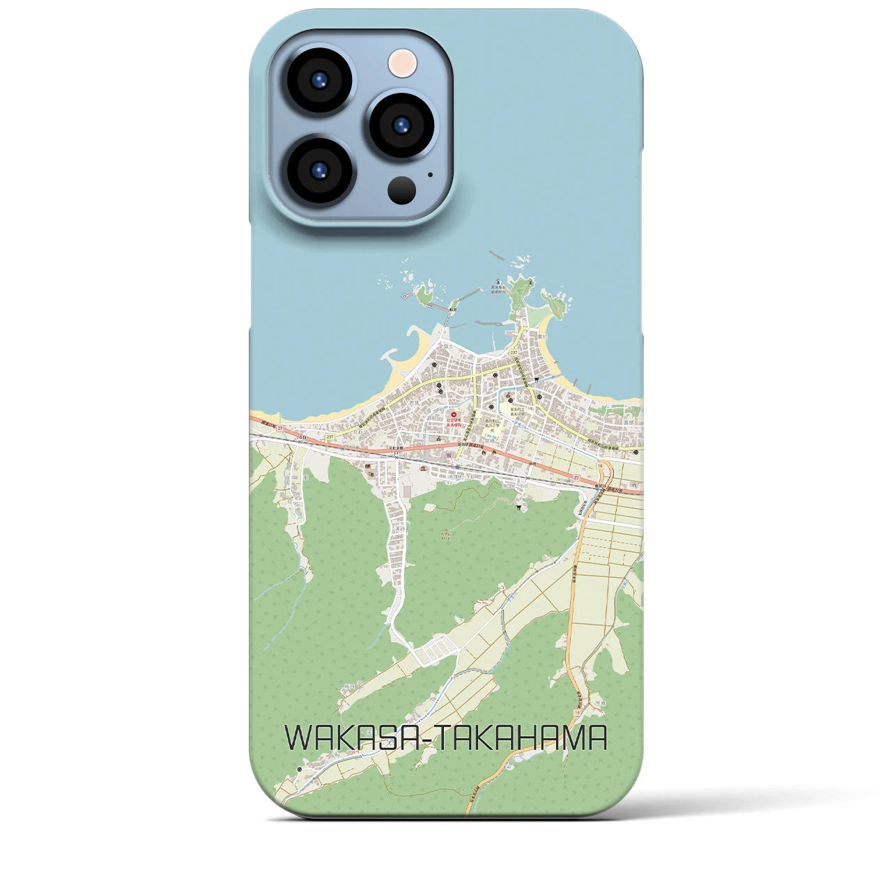 【若狭高浜】地図柄iPhoneケース（バックカバータイプ・ナチュラル）iPhone 13 Pro Max 用