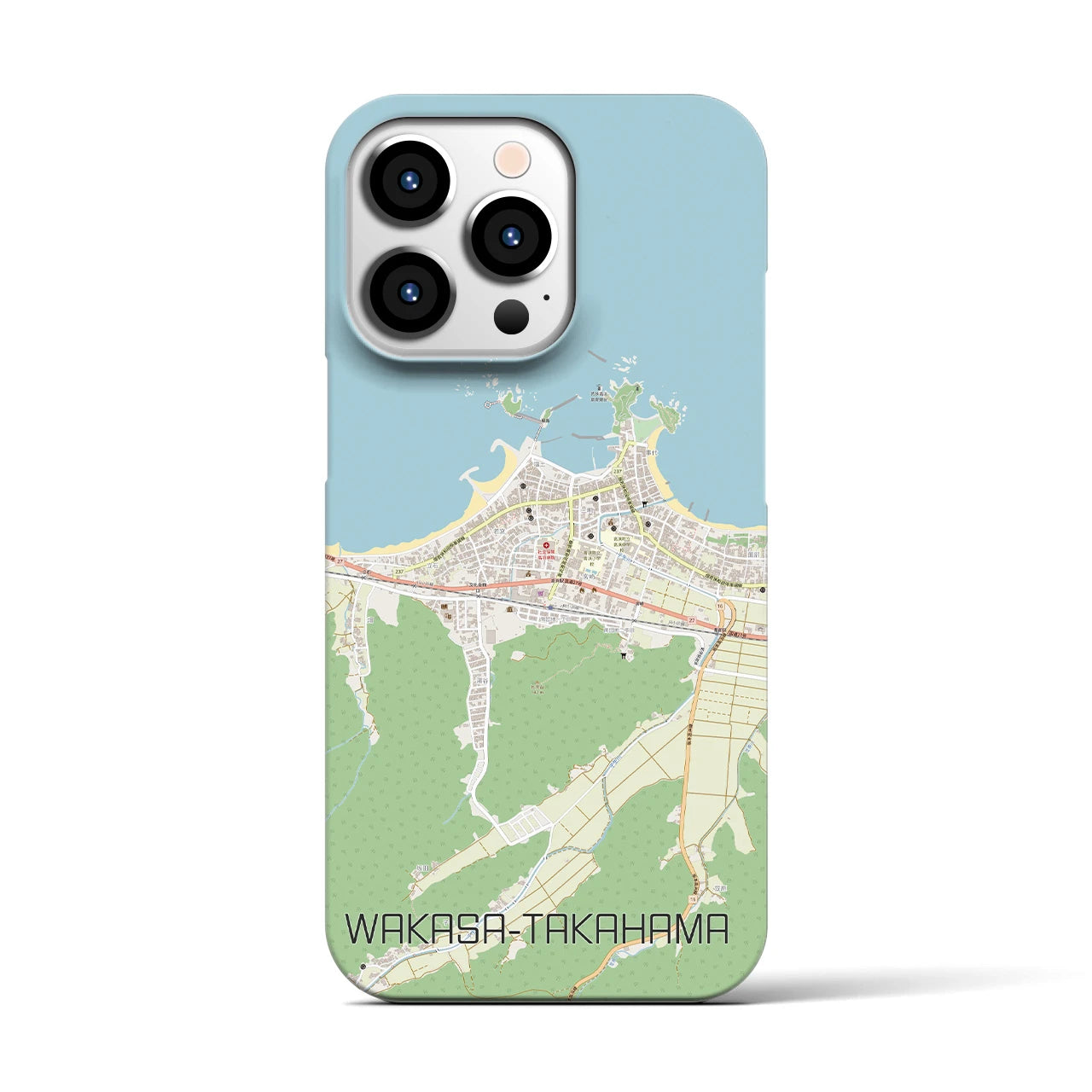 【若狭高浜】地図柄iPhoneケース（バックカバータイプ・ナチュラル）iPhone 13 Pro 用