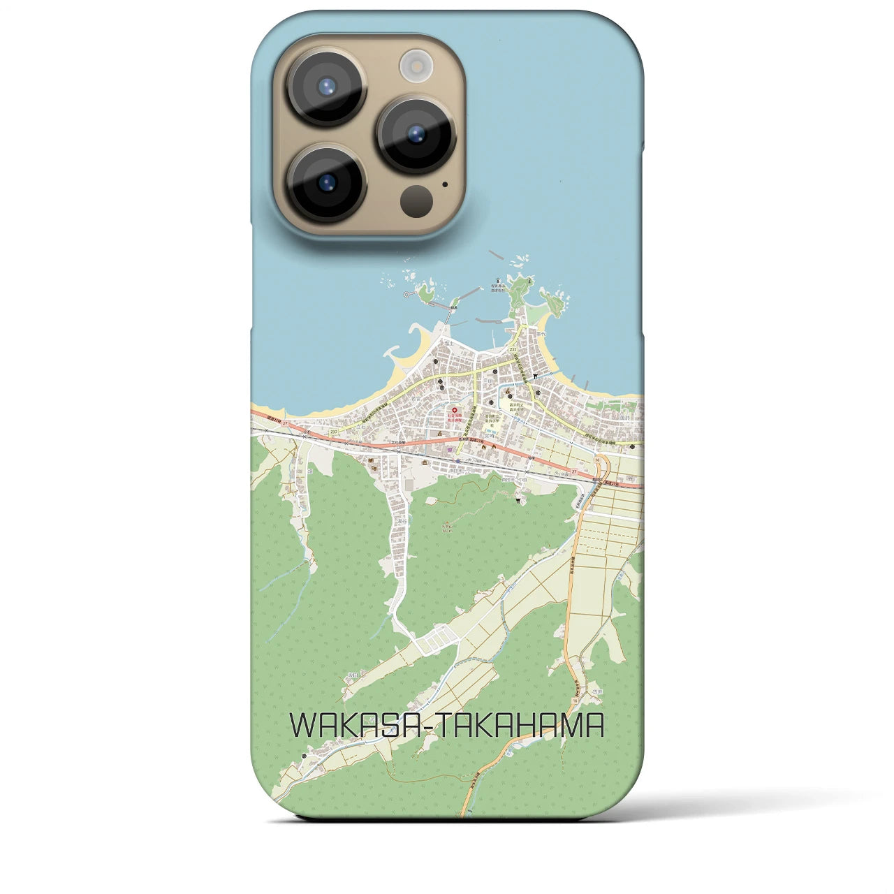 【若狭高浜】地図柄iPhoneケース（バックカバータイプ・ナチュラル）iPhone 14 Pro Max 用