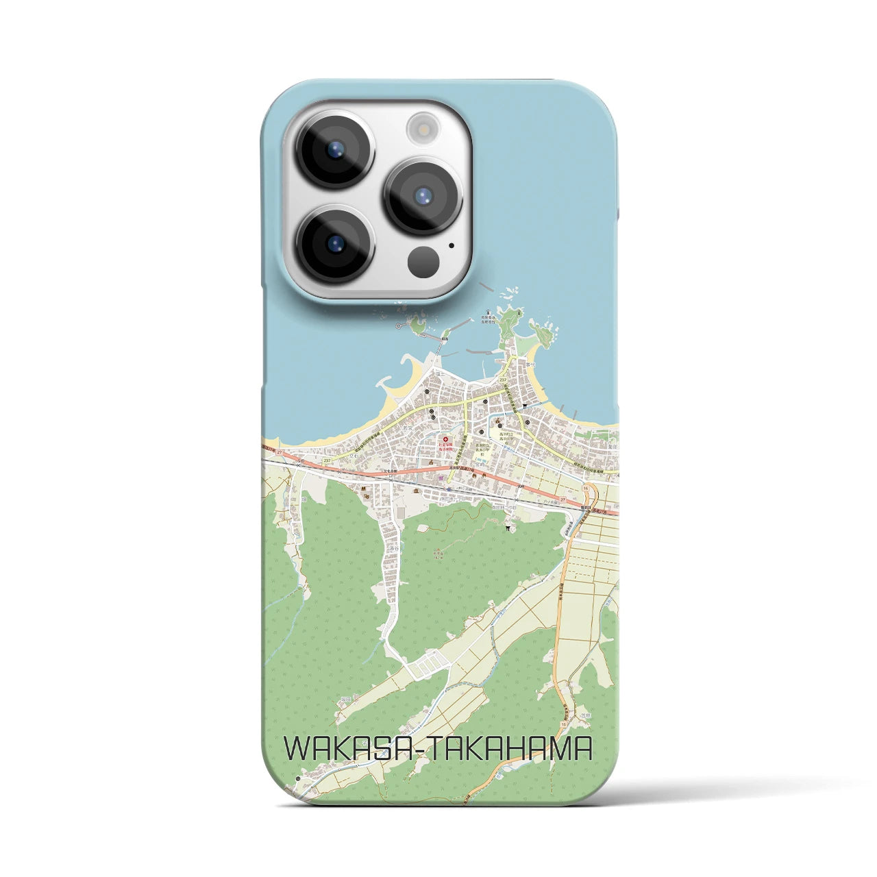 【若狭高浜】地図柄iPhoneケース（バックカバータイプ・ナチュラル）iPhone 14 Pro 用