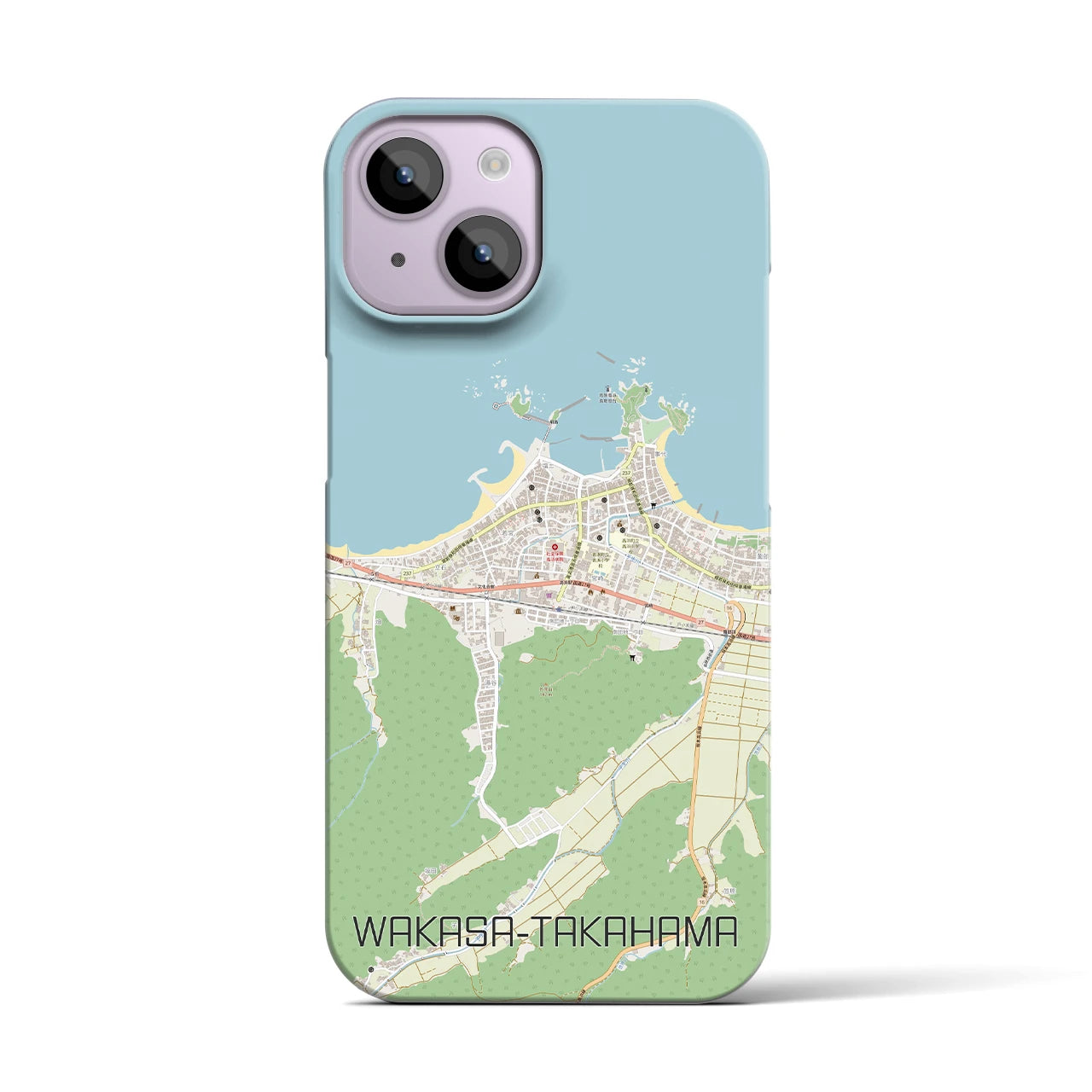 【若狭高浜】地図柄iPhoneケース（バックカバータイプ・ナチュラル）iPhone 14 用