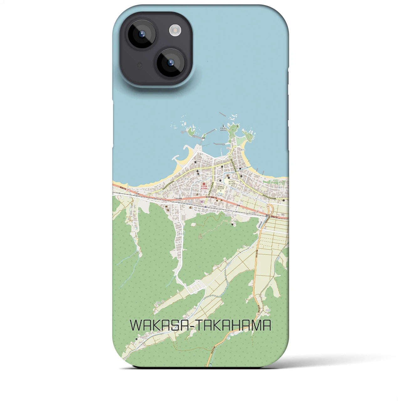 【若狭高浜】地図柄iPhoneケース（バックカバータイプ・ナチュラル）iPhone 14 Plus 用