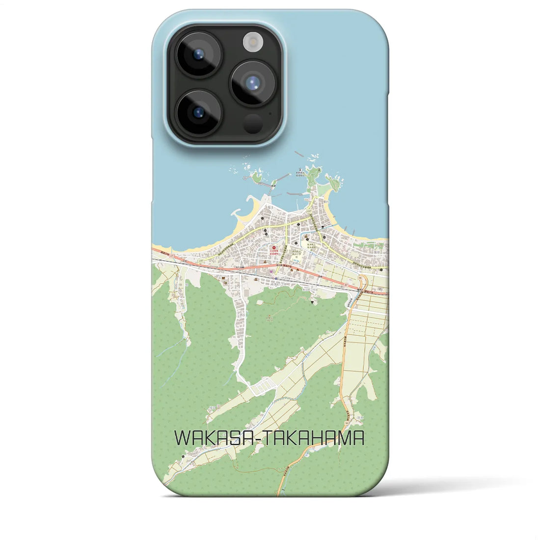 【若狭高浜】地図柄iPhoneケース（バックカバータイプ・ナチュラル）iPhone 15 Pro Max 用