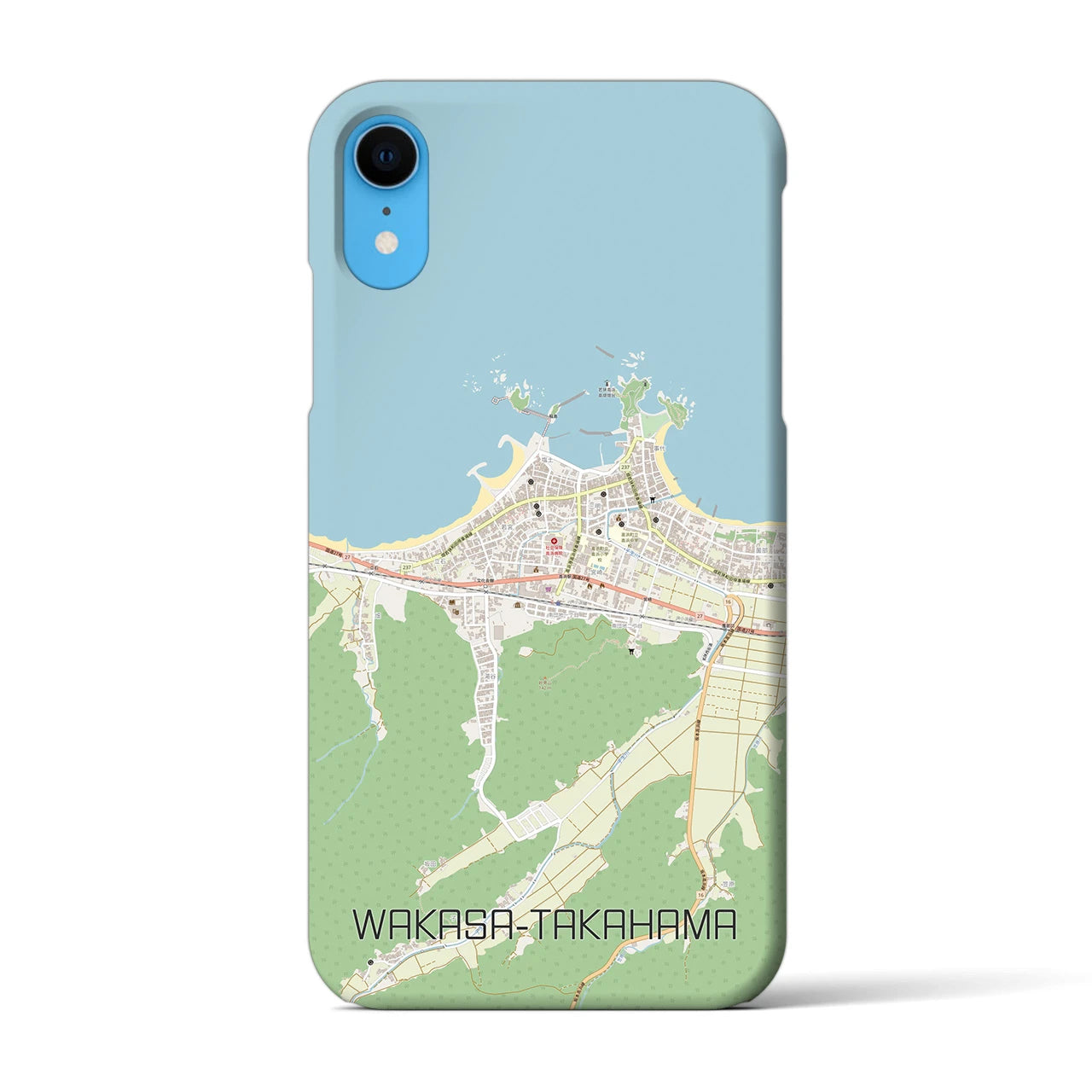 【若狭高浜】地図柄iPhoneケース（バックカバータイプ・ナチュラル）iPhone XR 用