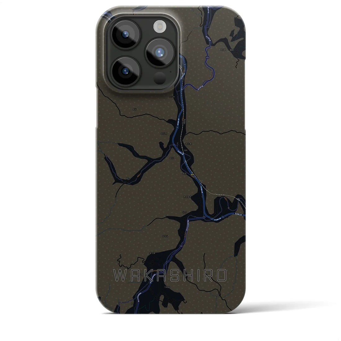 【若代】地図柄iPhoneケース（バックカバータイプ・ブラック）iPhone 15 Pro Max 用