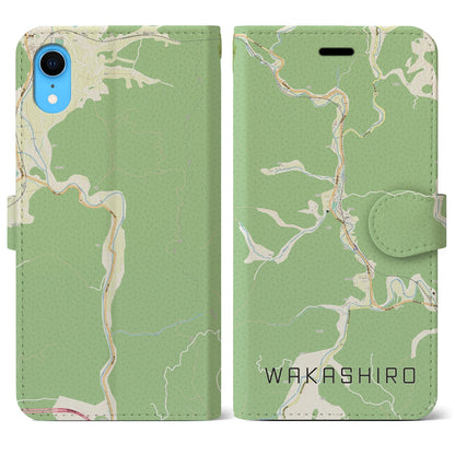 【若代（岡山県）】地図柄iPhoneケース（手帳タイプ）ナチュラル・iPhone XR 用
