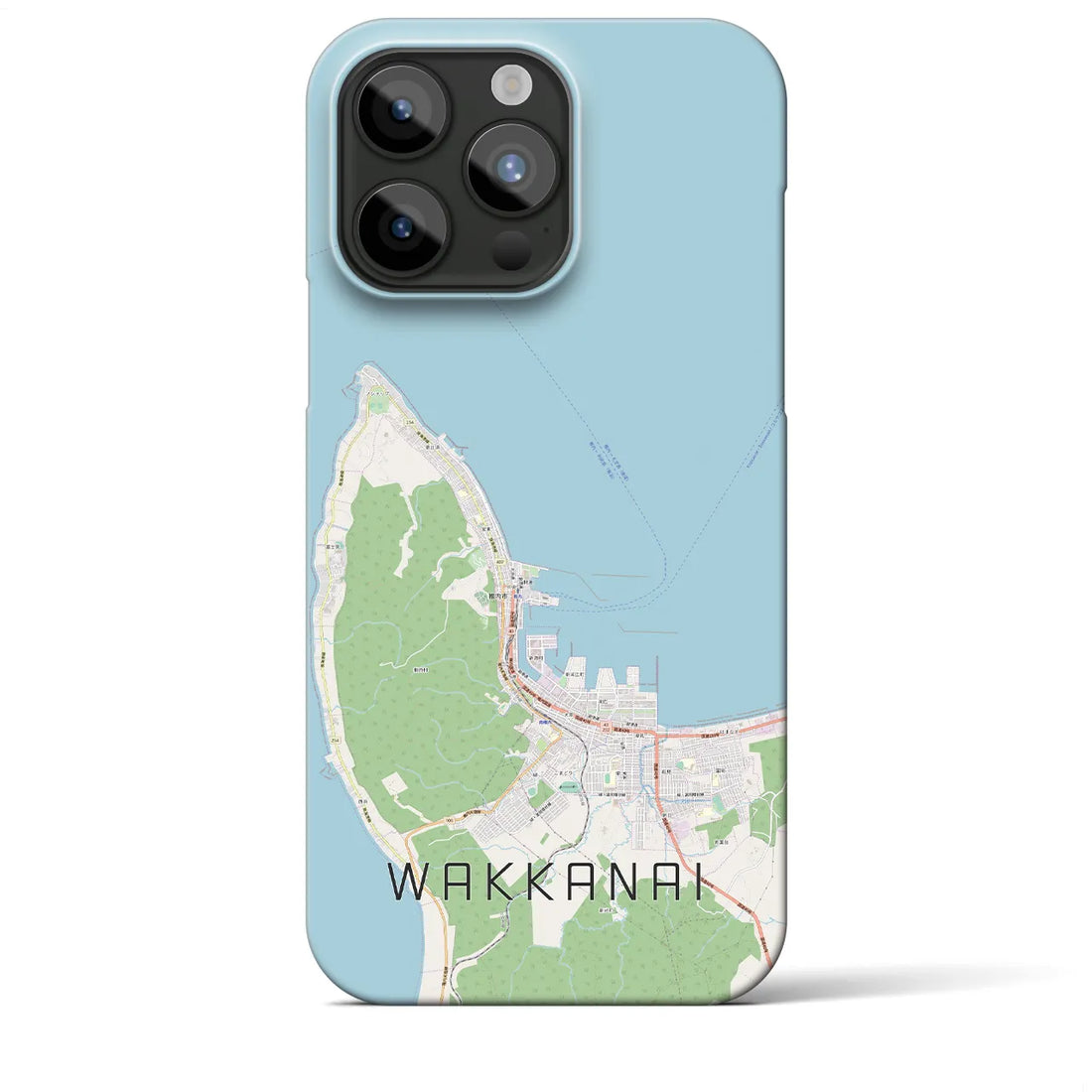 【稚内】地図柄iPhoneケース（バックカバータイプ・ナチュラル）iPhone 15 Pro Max 用