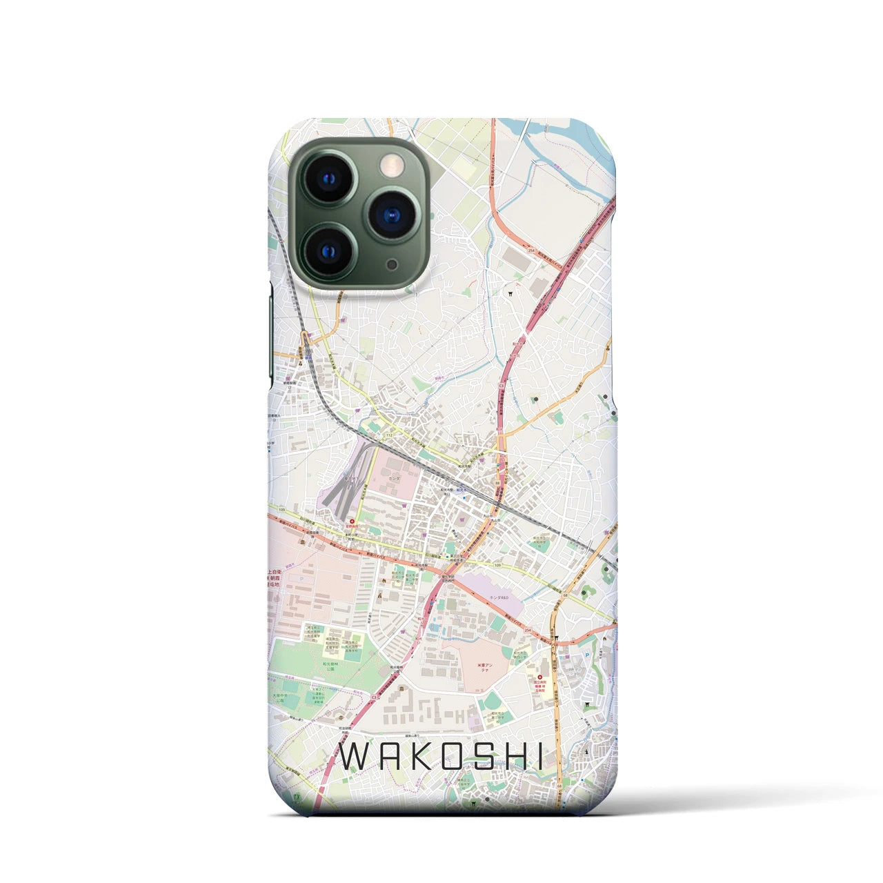 【和光市】地図柄iPhoneケース（バックカバータイプ・ナチュラル）iPhone 11 Pro 用