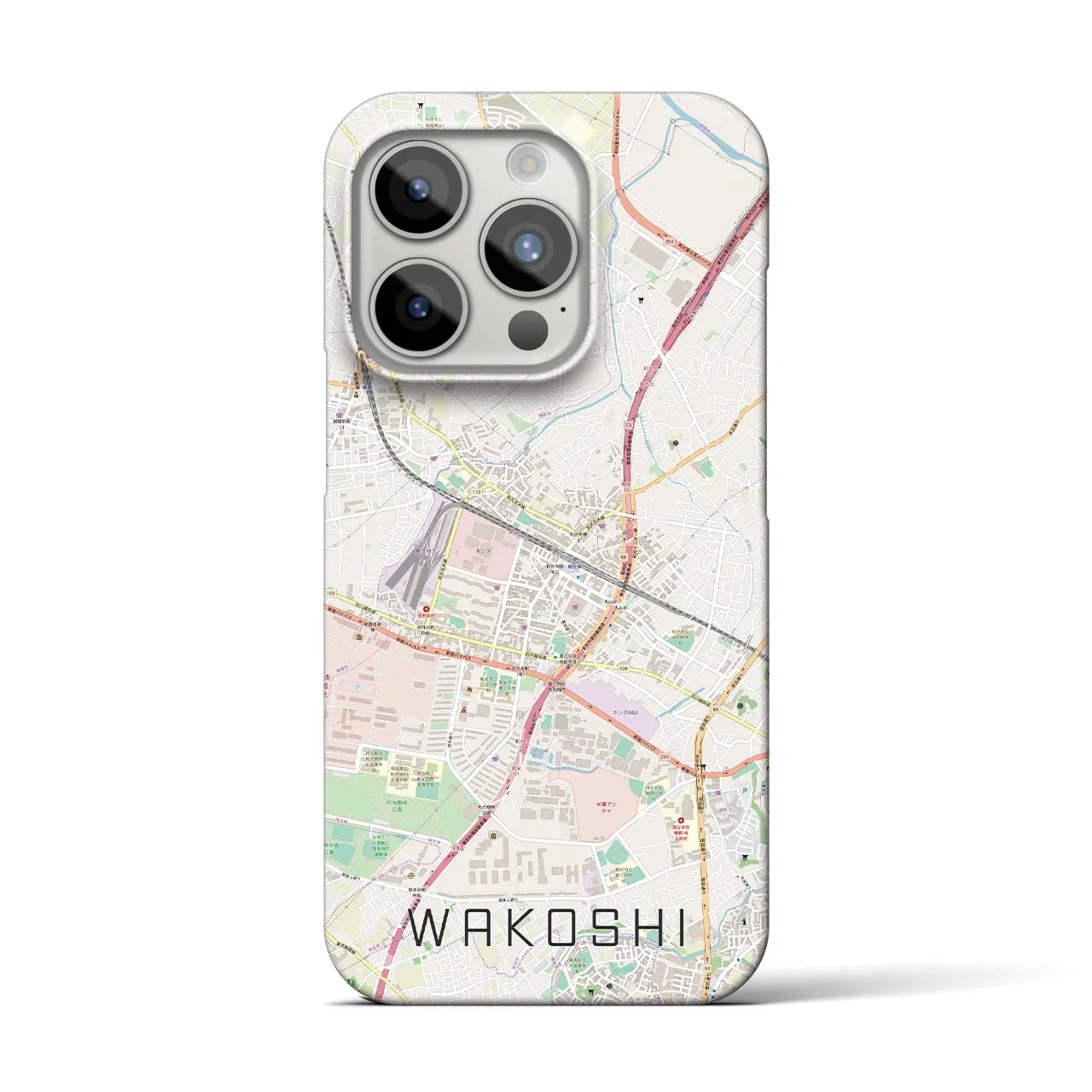 【和光市】地図柄iPhoneケース（バックカバータイプ・ナチュラル）iPhone 15 Pro 用