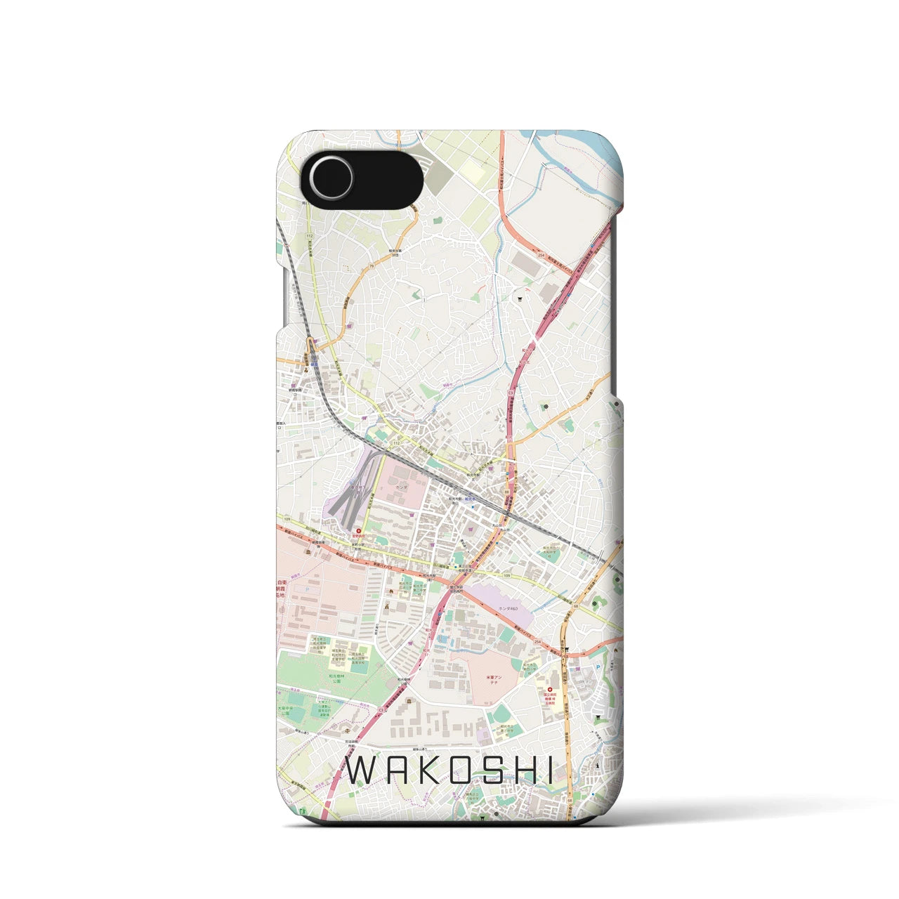 【和光市】地図柄iPhoneケース（バックカバータイプ・ナチュラル）iPhone SE（第3 / 第2世代） / 8 / 7 / 6s / 6 用