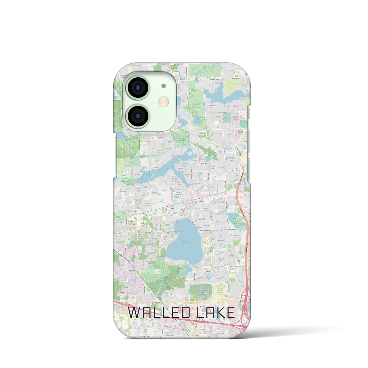 【ウォールドレイク】地図柄iPhoneケース（バックカバータイプ・ナチュラル）iPhone 12 mini 用