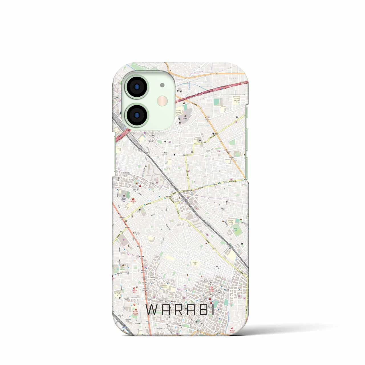 【蕨】地図柄iPhoneケース（バックカバータイプ・ナチュラル）iPhone 12 mini 用