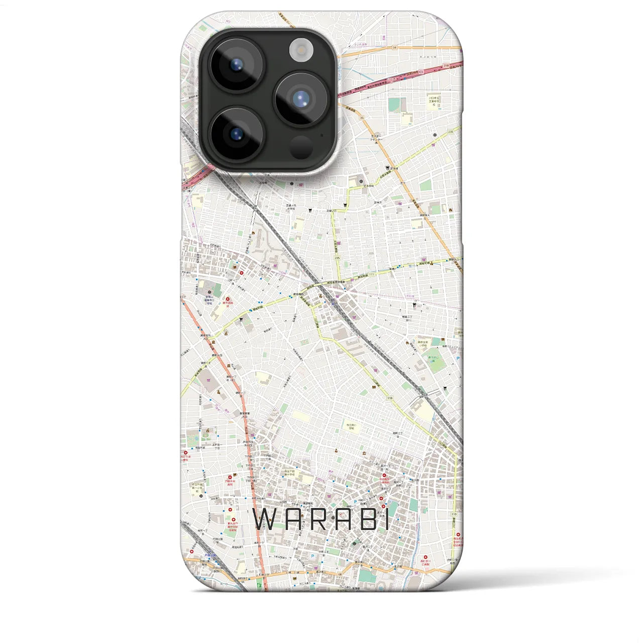 【蕨】地図柄iPhoneケース（バックカバータイプ・ナチュラル）iPhone 15 Pro Max 用