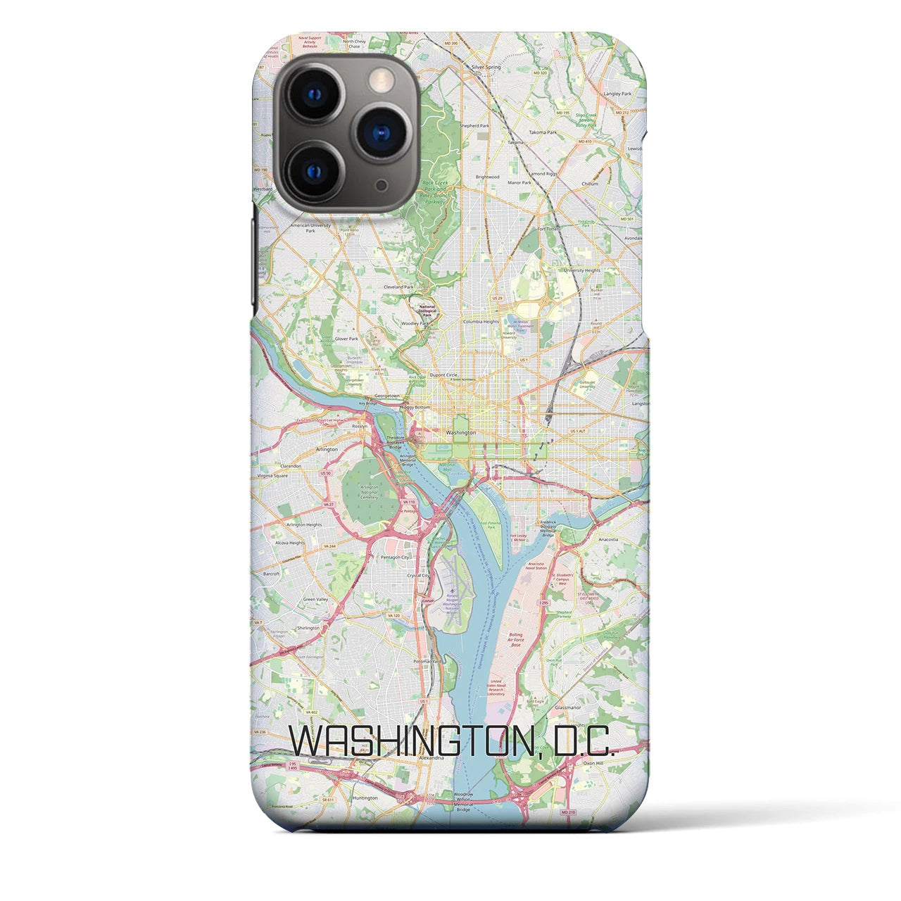 【ワシントンD.C.】地図柄iPhoneケース（バックカバータイプ・ナチュラル）iPhone 11 Pro Max 用