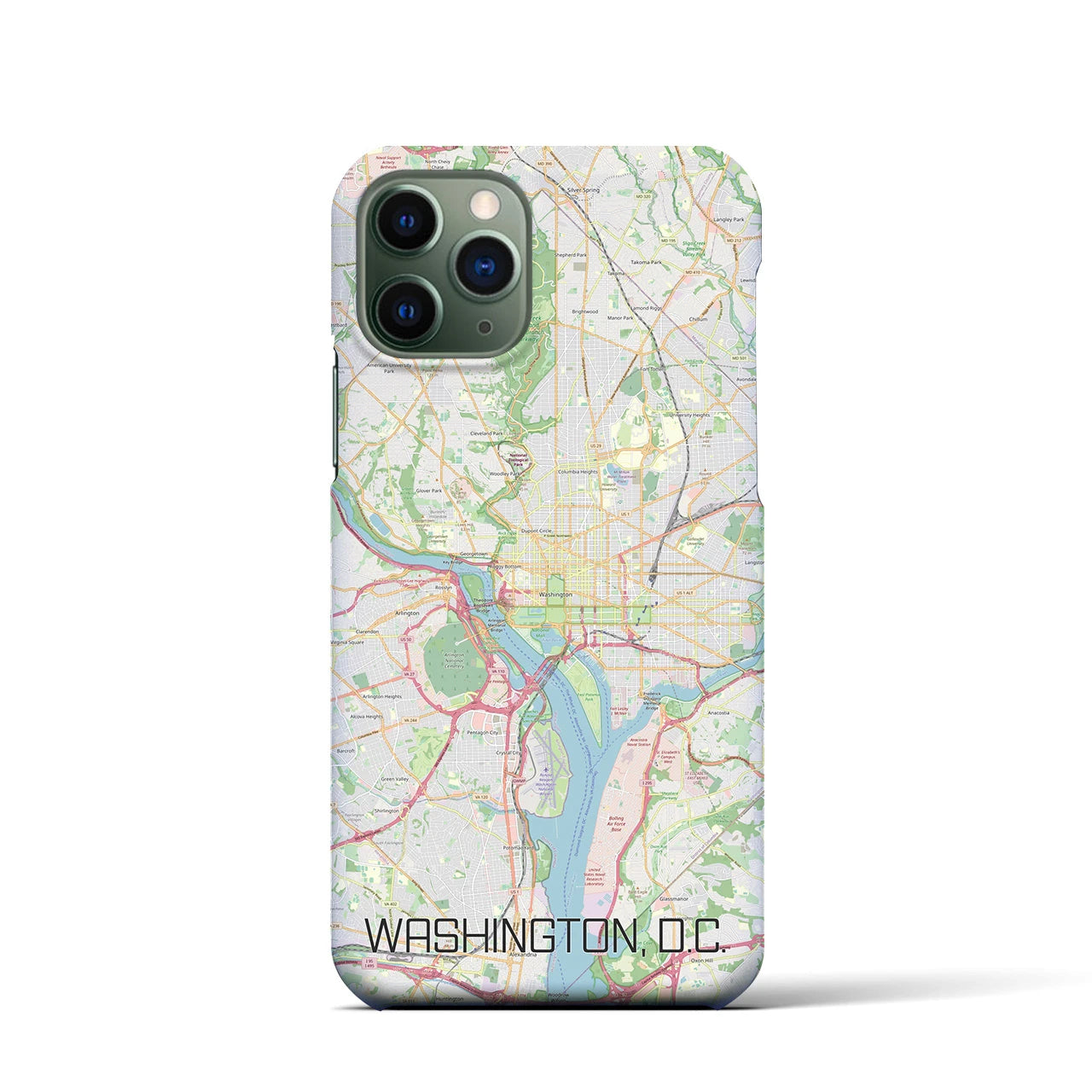 【ワシントンD.C.】地図柄iPhoneケース（バックカバータイプ・ナチュラル）iPhone 11 Pro 用