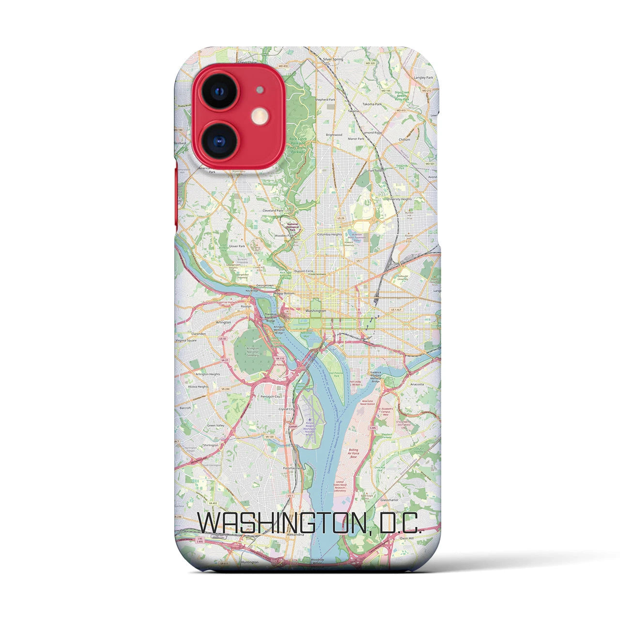 【ワシントンD.C.】地図柄iPhoneケース（バックカバータイプ・ナチュラル）iPhone 11 用
