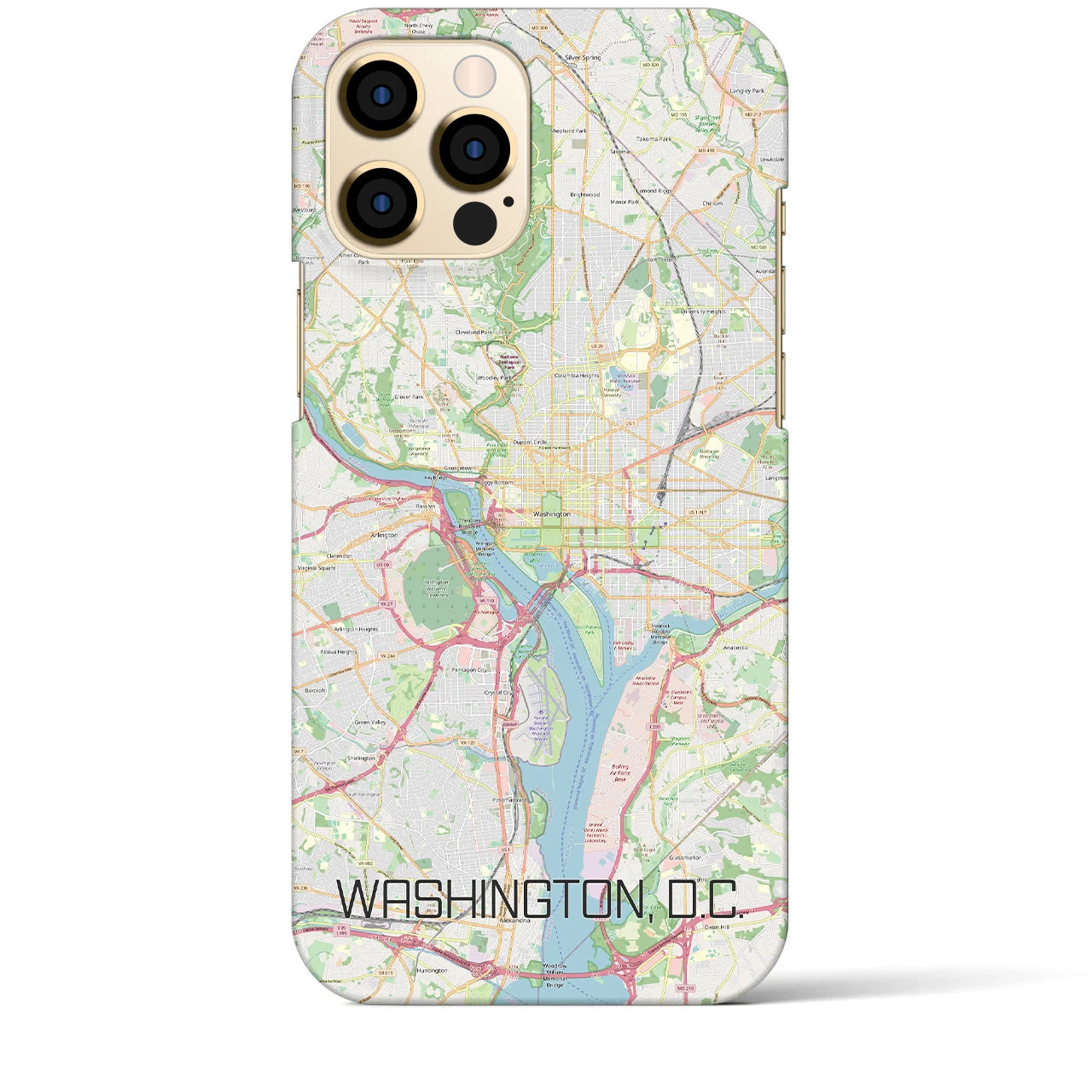 【ワシントンD.C.】地図柄iPhoneケース（バックカバータイプ・ナチュラル）iPhone 12 Pro Max 用