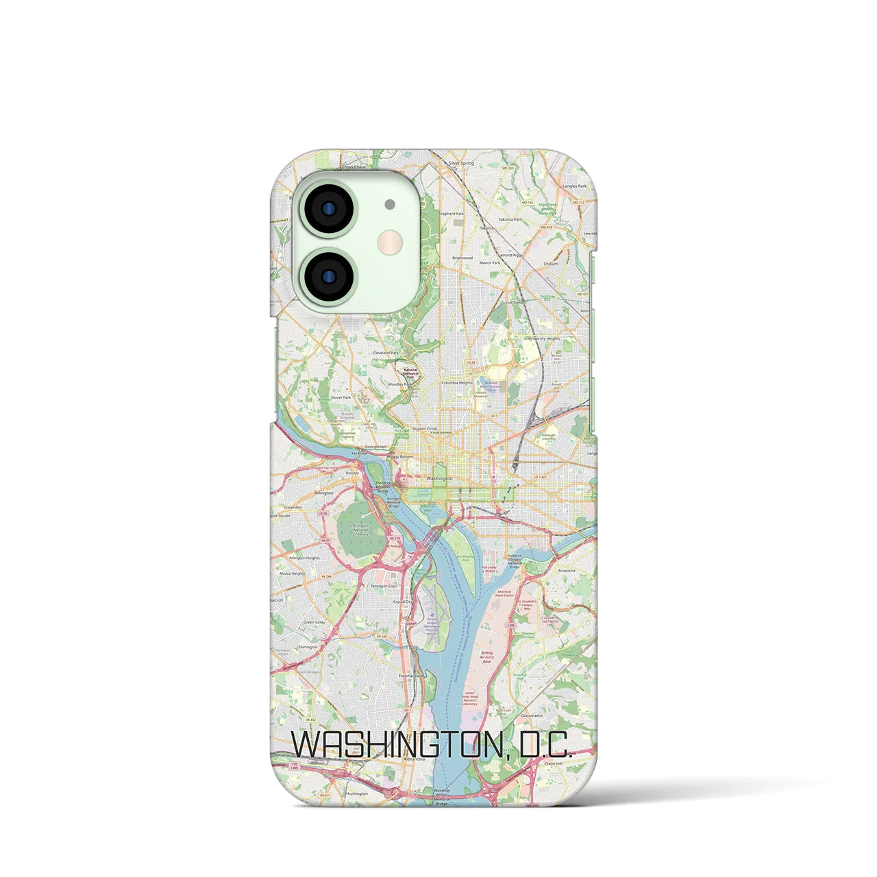 【ワシントンD.C.】地図柄iPhoneケース（バックカバータイプ・ナチュラル）iPhone 12 mini 用