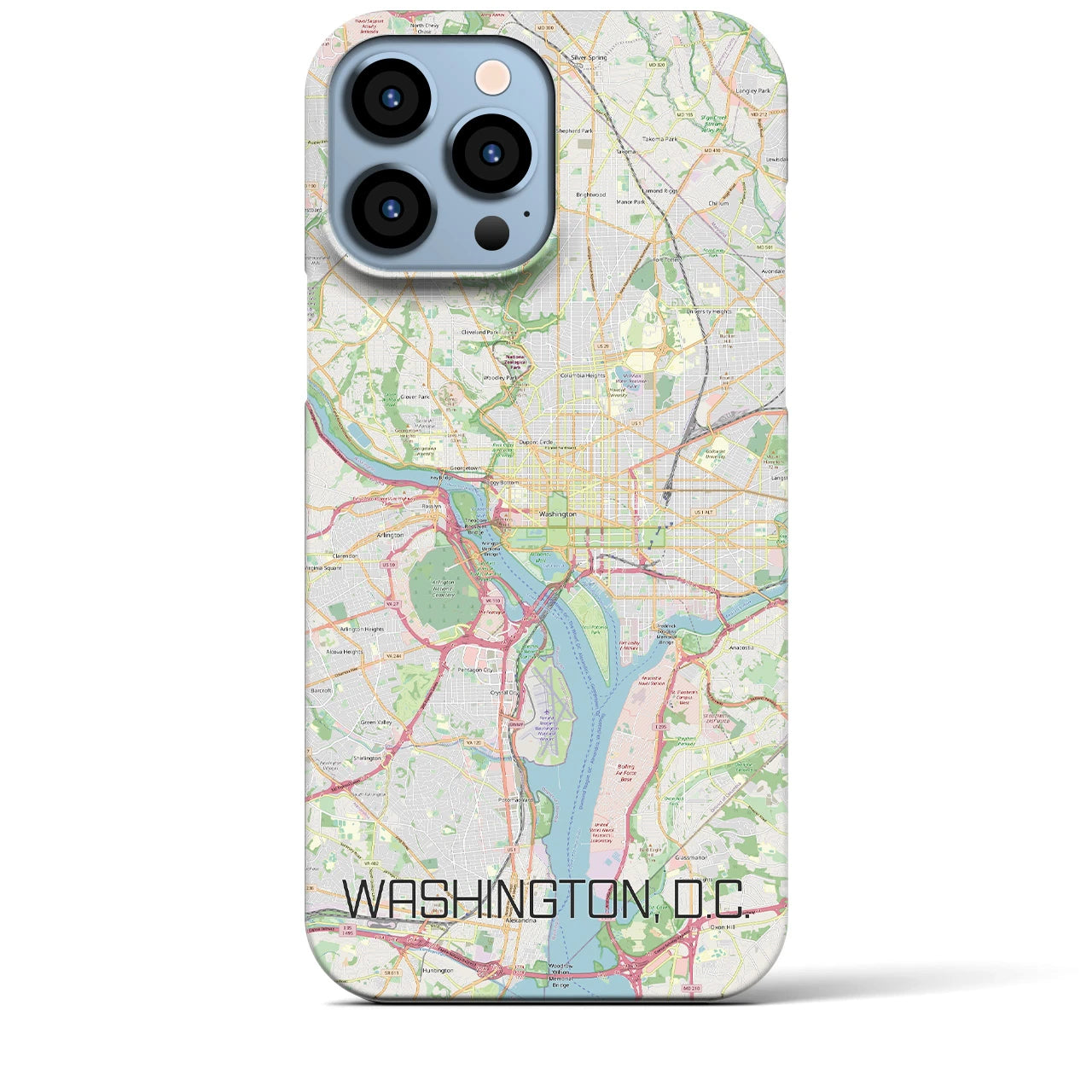 【ワシントンD.C.】地図柄iPhoneケース（バックカバータイプ・ナチュラル）iPhone 13 Pro Max 用