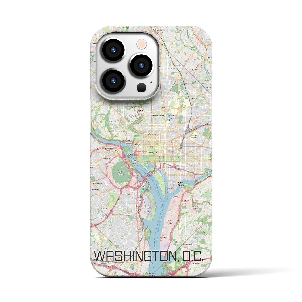 【ワシントンD.C.】地図柄iPhoneケース（バックカバータイプ・ナチュラル）iPhone 13 Pro 用