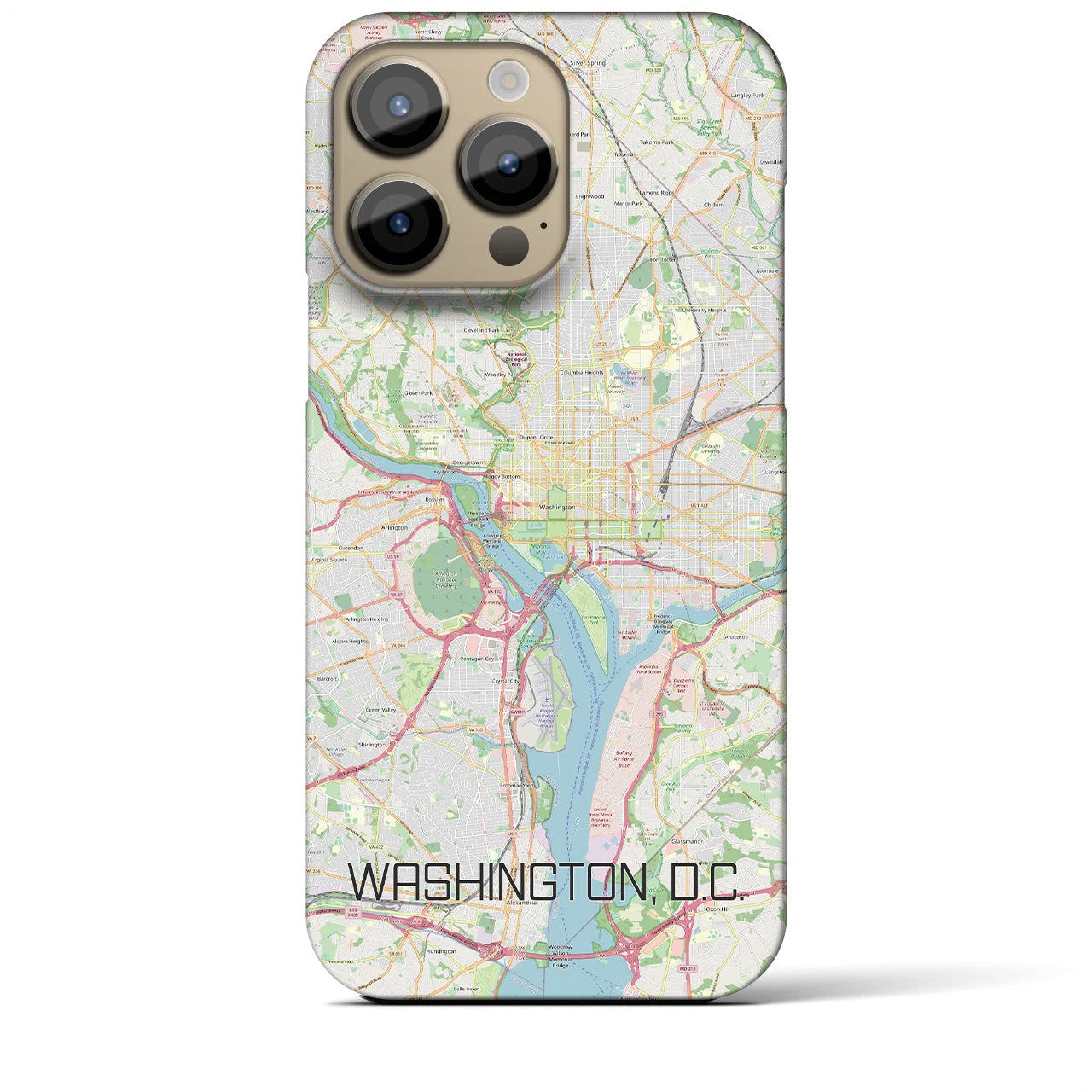 【ワシントンD.C.】地図柄iPhoneケース（バックカバータイプ・ナチュラル）iPhone 14 Pro Max 用