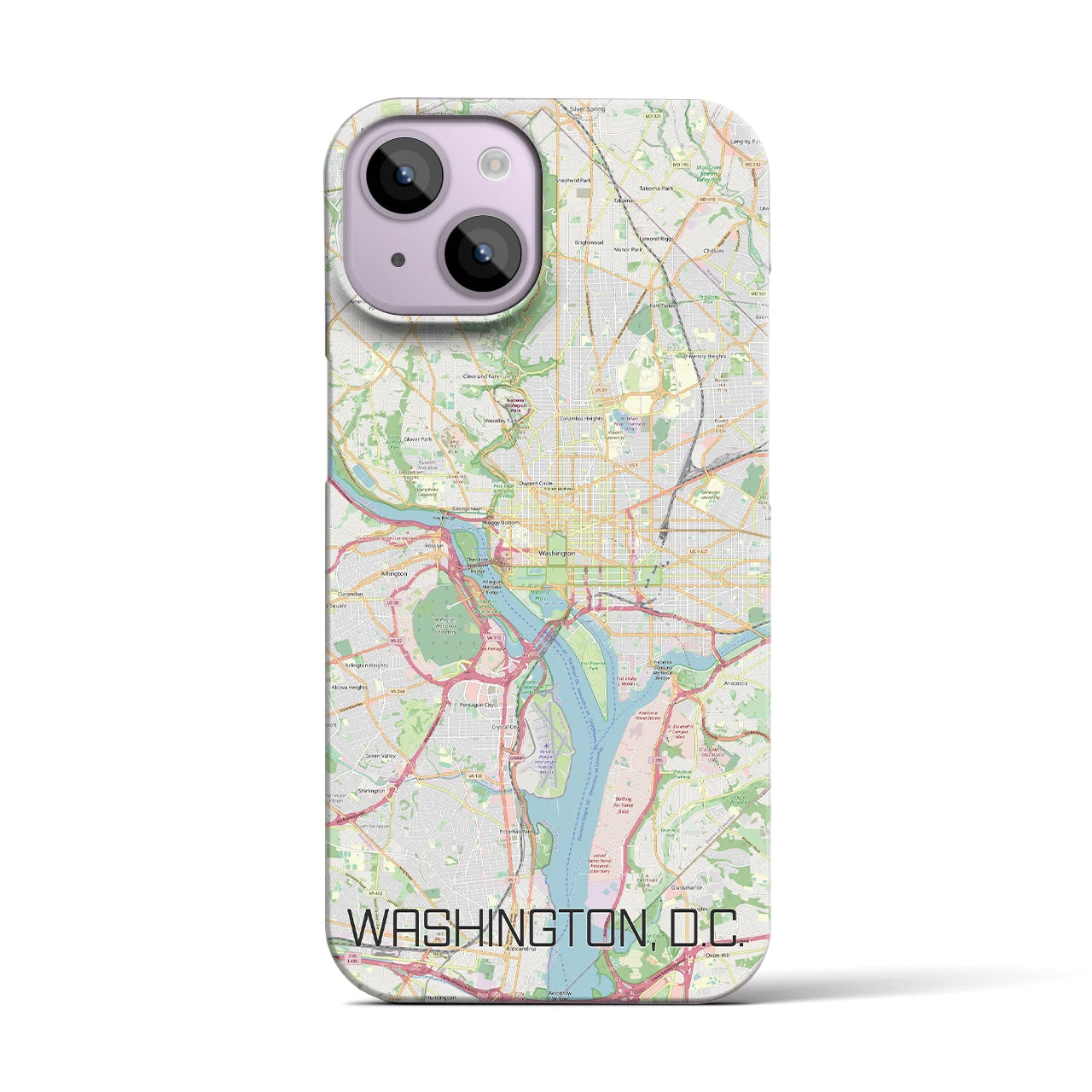 【ワシントンD.C.】地図柄iPhoneケース（バックカバータイプ・ナチュラル）iPhone 14 用