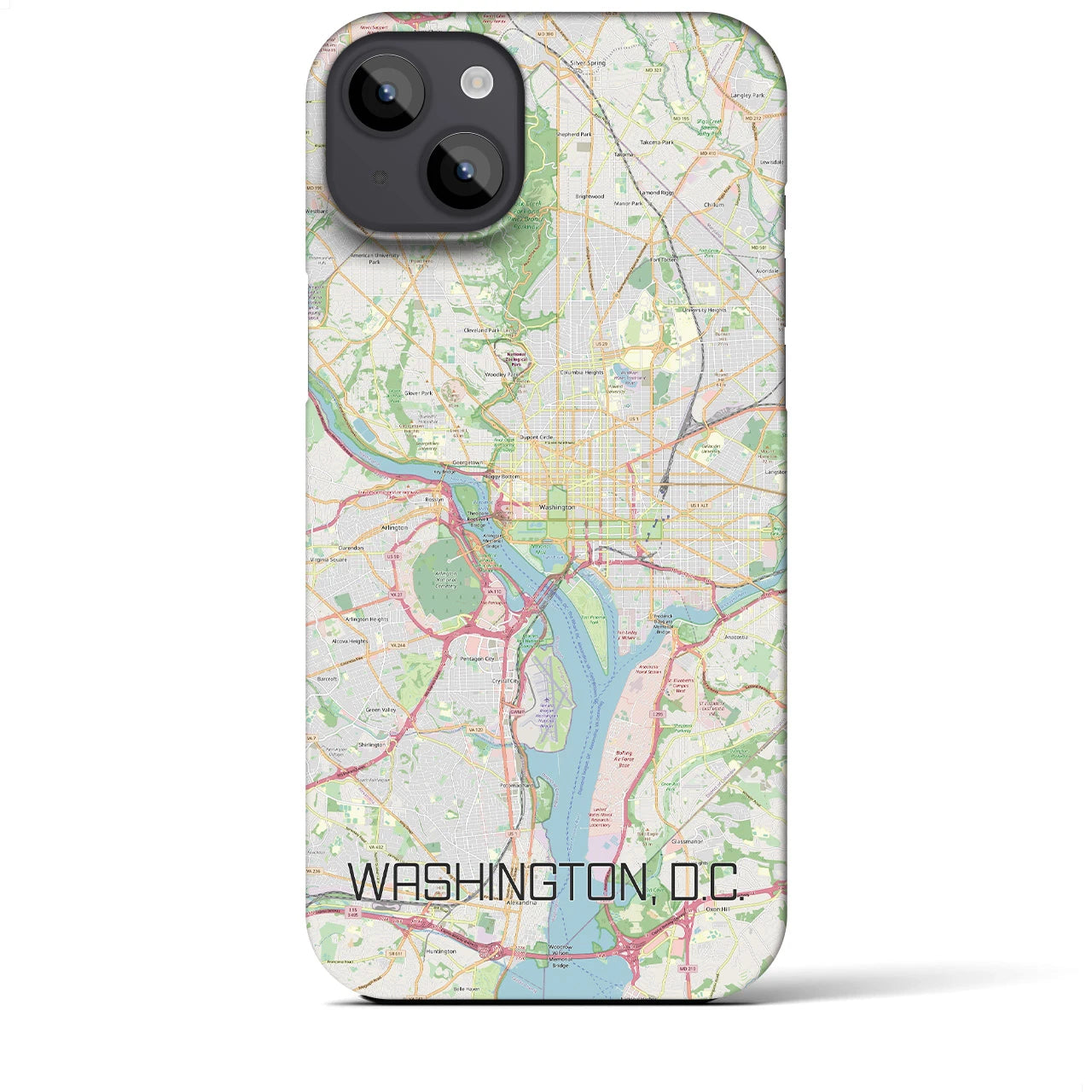 【ワシントンD.C.】地図柄iPhoneケース（バックカバータイプ・ナチュラル）iPhone 14 Plus 用