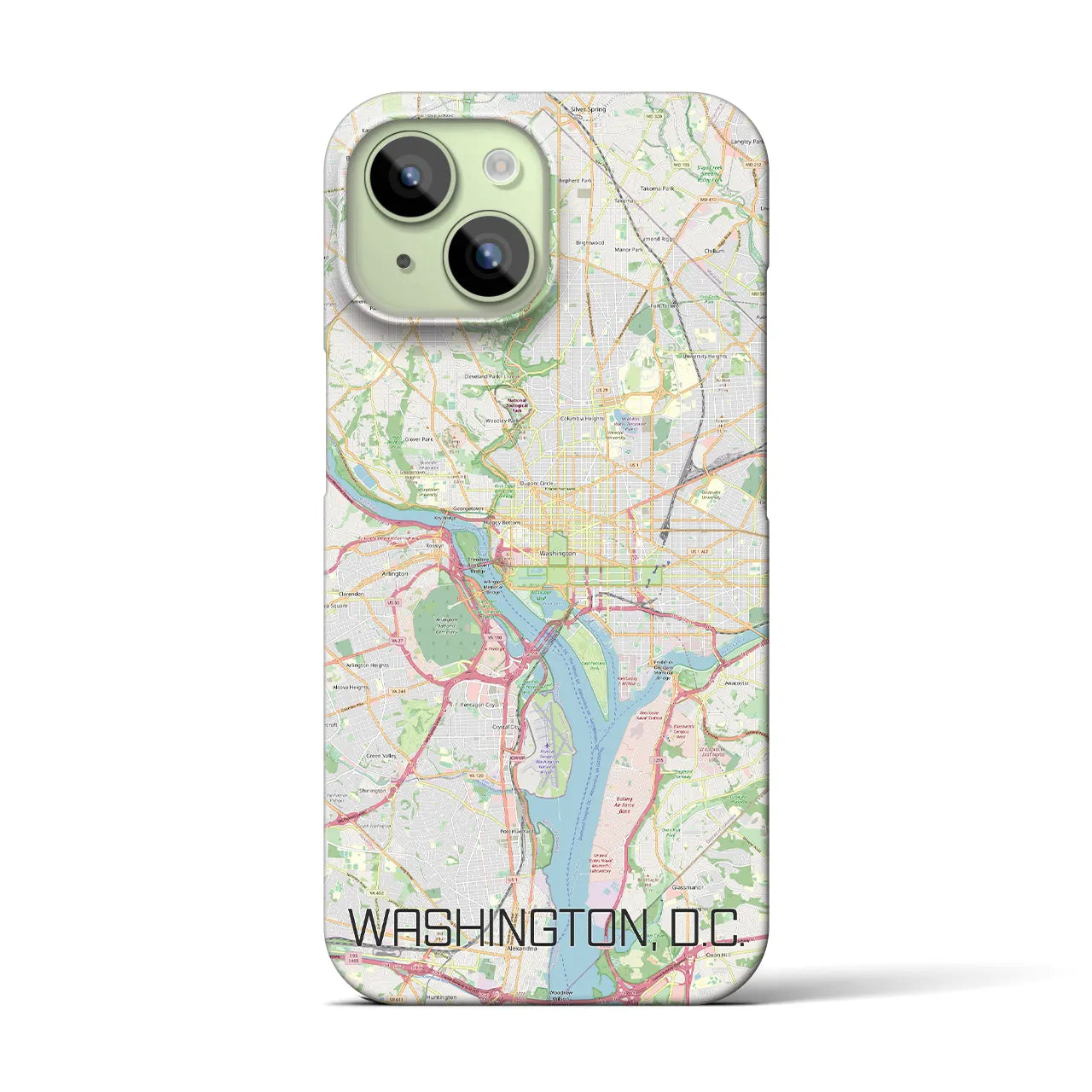 【ワシントンD.C.】地図柄iPhoneケース（バックカバータイプ・ナチュラル）iPhone 15 用