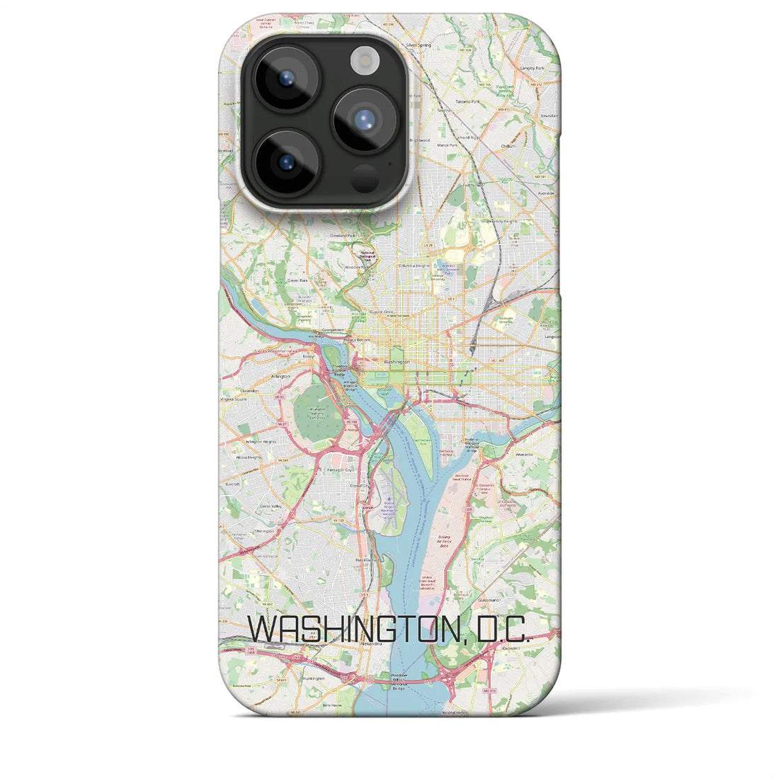 【ワシントンD.C.】地図柄iPhoneケース（バックカバータイプ・ナチュラル）iPhone 15 Pro Max 用