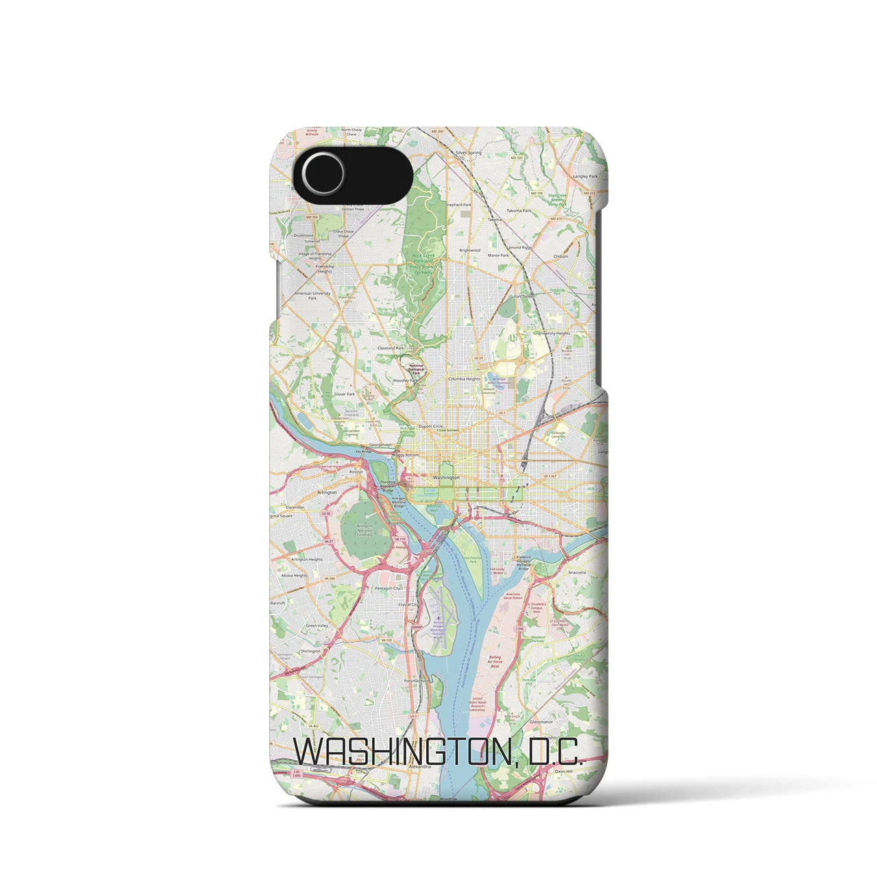 【ワシントンD.C.】地図柄iPhoneケース（バックカバータイプ・ナチュラル）iPhone SE（第3 / 第2世代） / 8 / 7 / 6s / 6 用