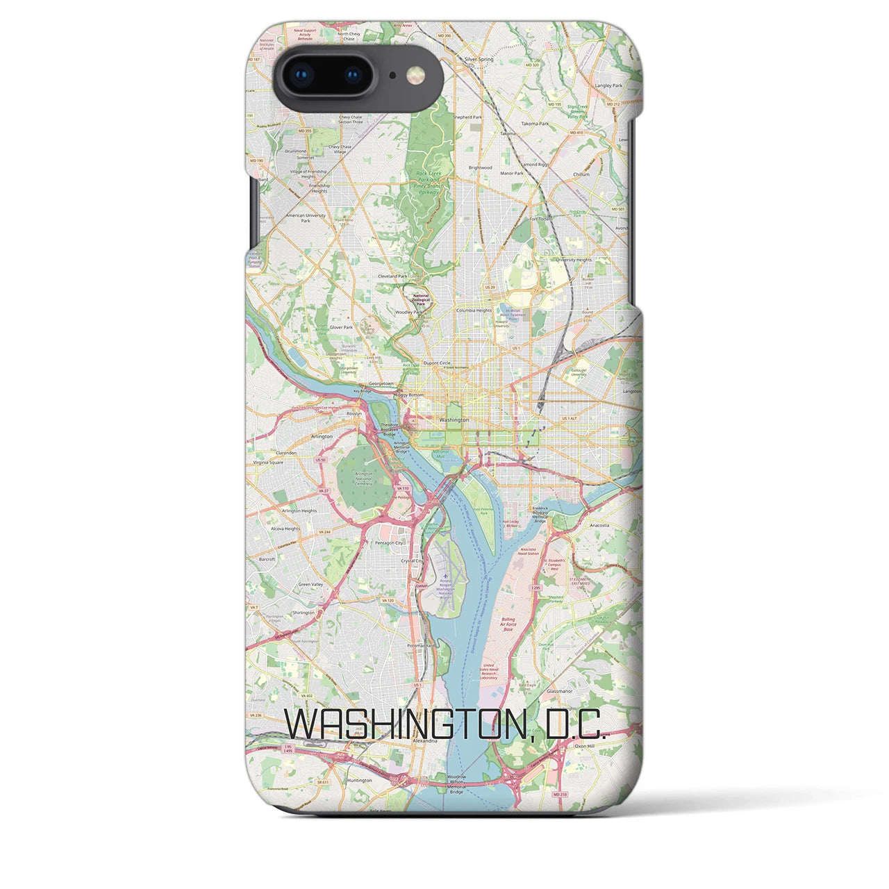 【ワシントンD.C.】地図柄iPhoneケース（バックカバータイプ・ナチュラル）iPhone 8Plus /7Plus / 6sPlus / 6Plus 用