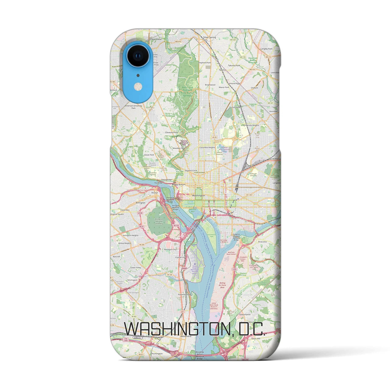 【ワシントンD.C.】地図柄iPhoneケース（バックカバータイプ・ナチュラル）iPhone XR 用