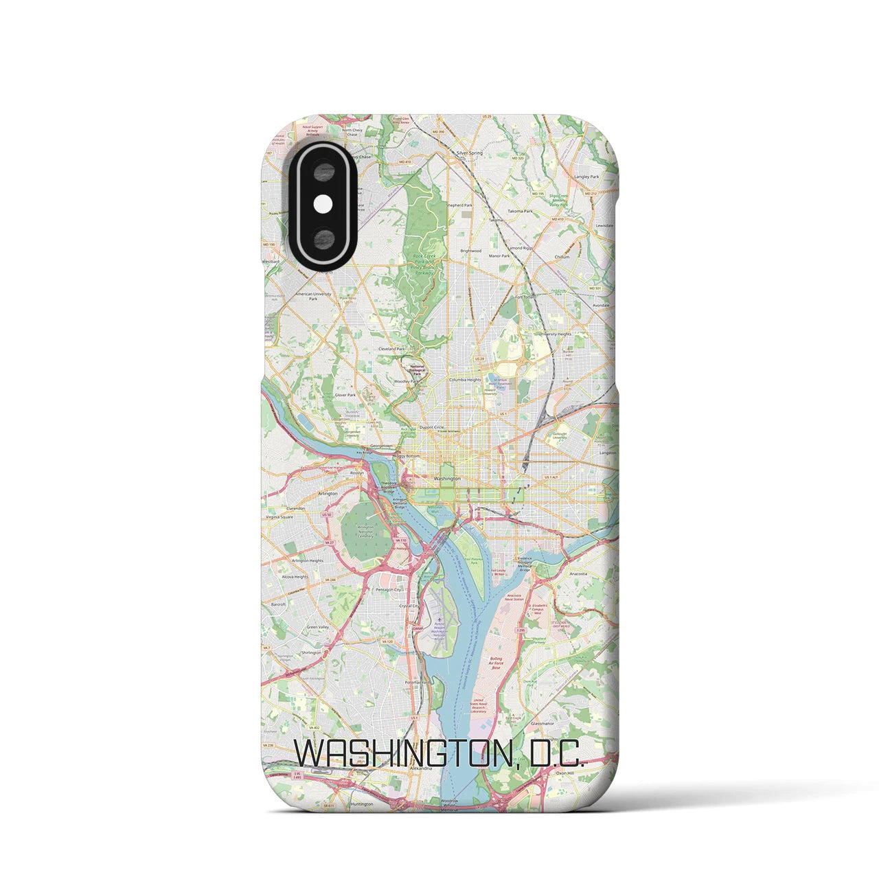 【ワシントンD.C.】地図柄iPhoneケース（バックカバータイプ・ナチュラル）iPhone XS / X 用