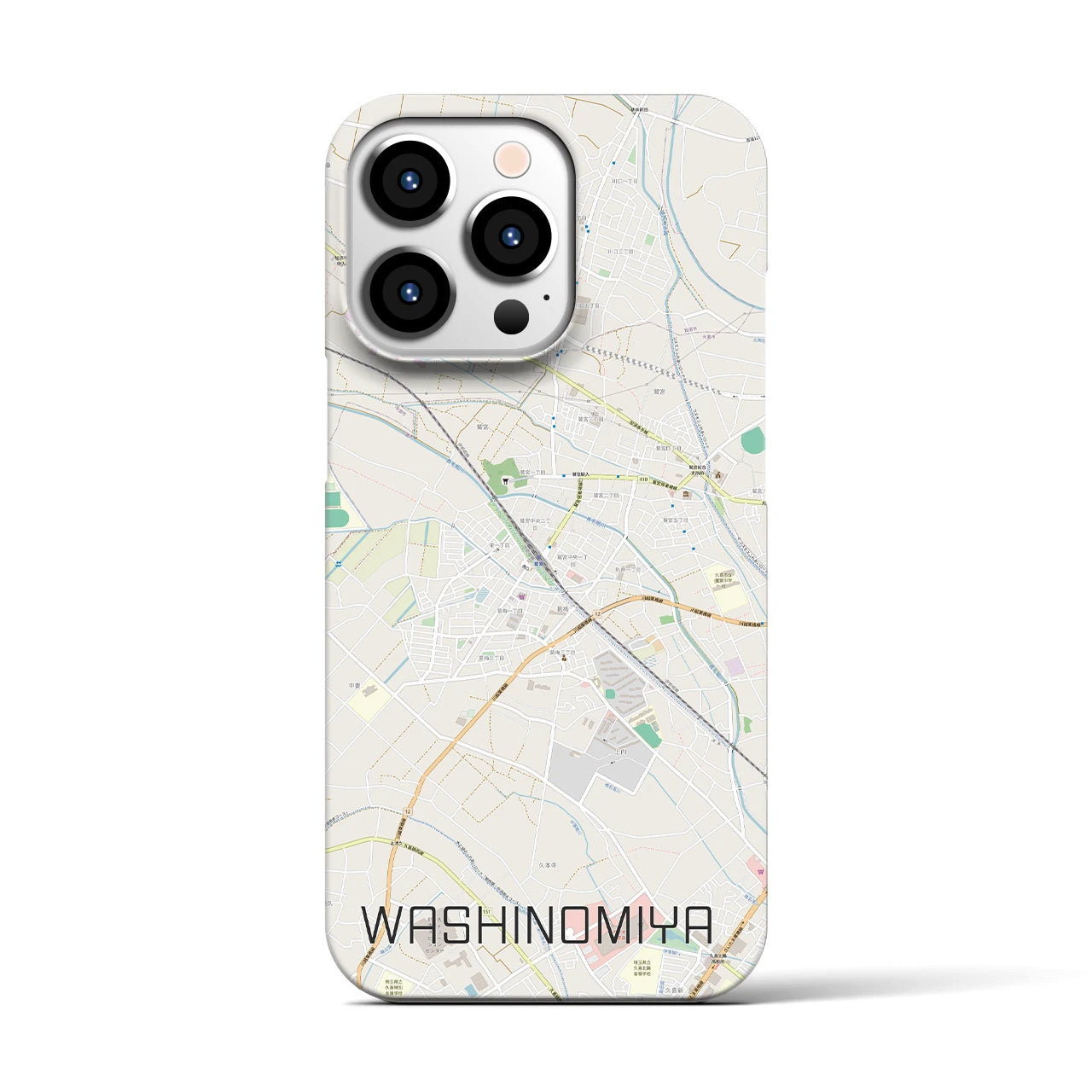 【鷲宮】地図柄iPhoneケース（バックカバータイプ・ナチュラル）iPhone 13 Pro 用