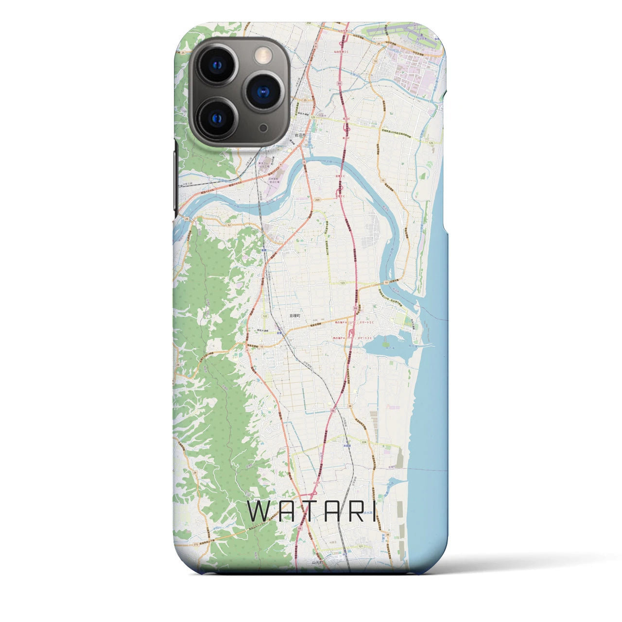 【亘理】地図柄iPhoneケース（バックカバータイプ・ナチュラル）iPhone 11 Pro Max 用