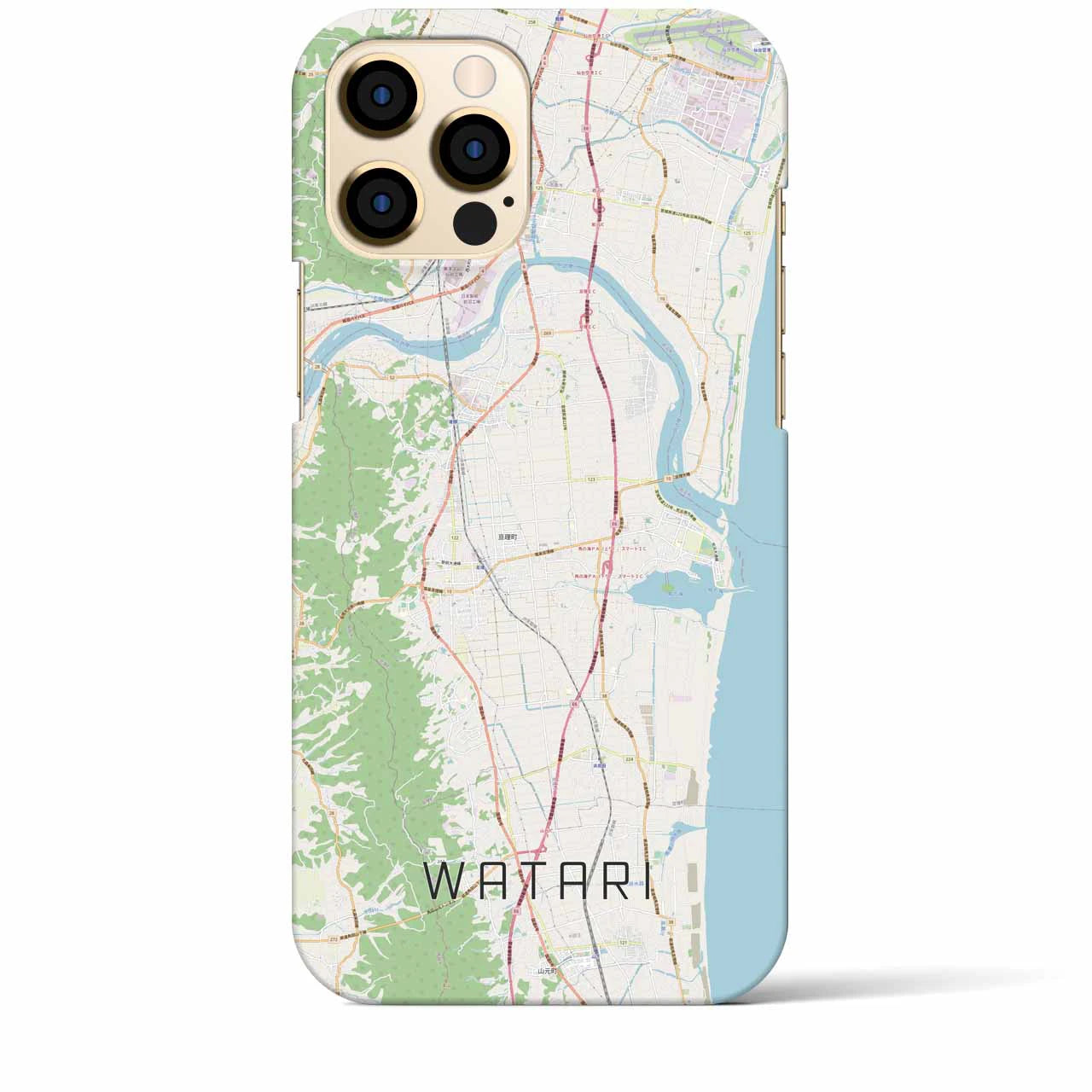 【亘理】地図柄iPhoneケース（バックカバータイプ・ナチュラル）iPhone 12 Pro Max 用