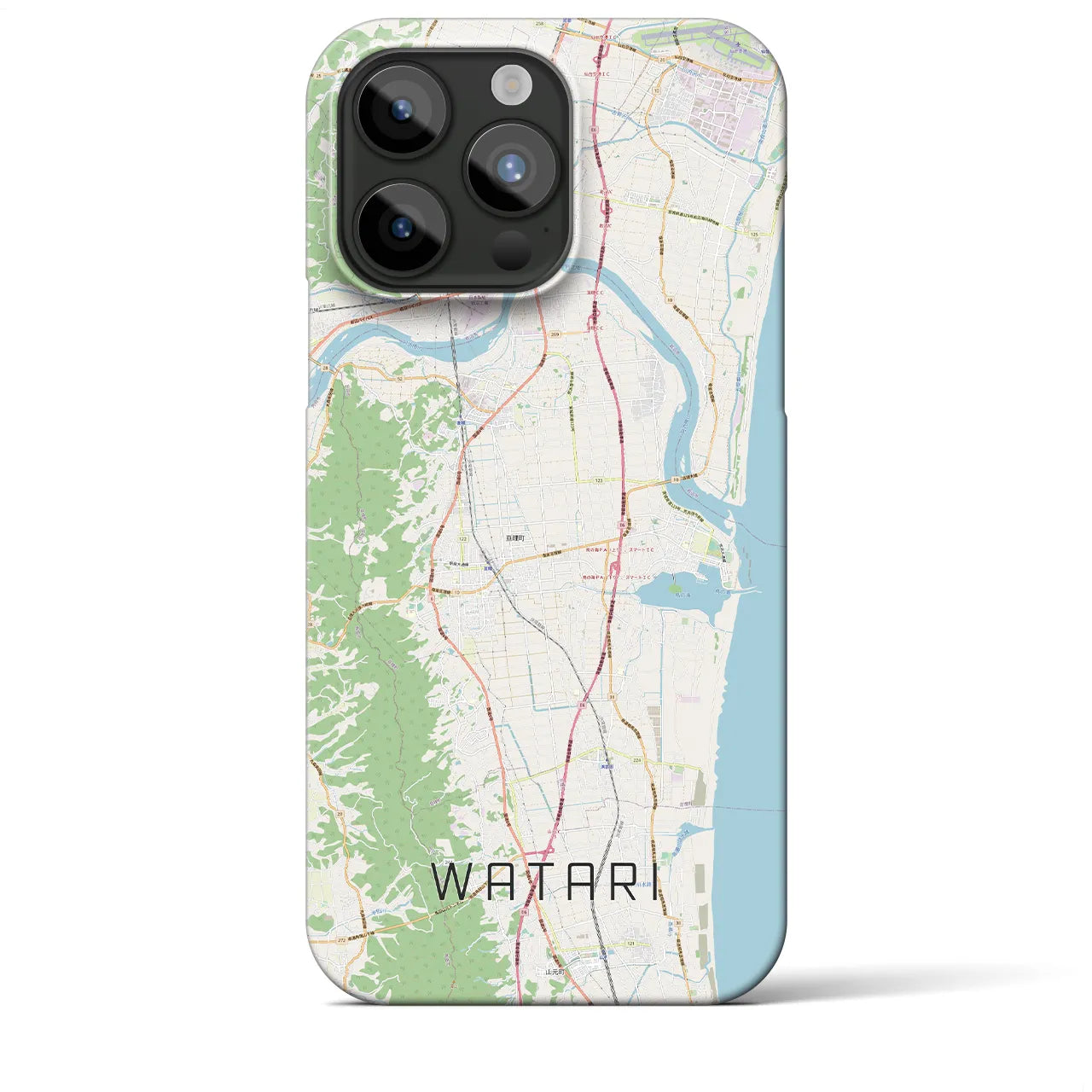 【亘理】地図柄iPhoneケース（バックカバータイプ・ナチュラル）iPhone 15 Pro Max 用