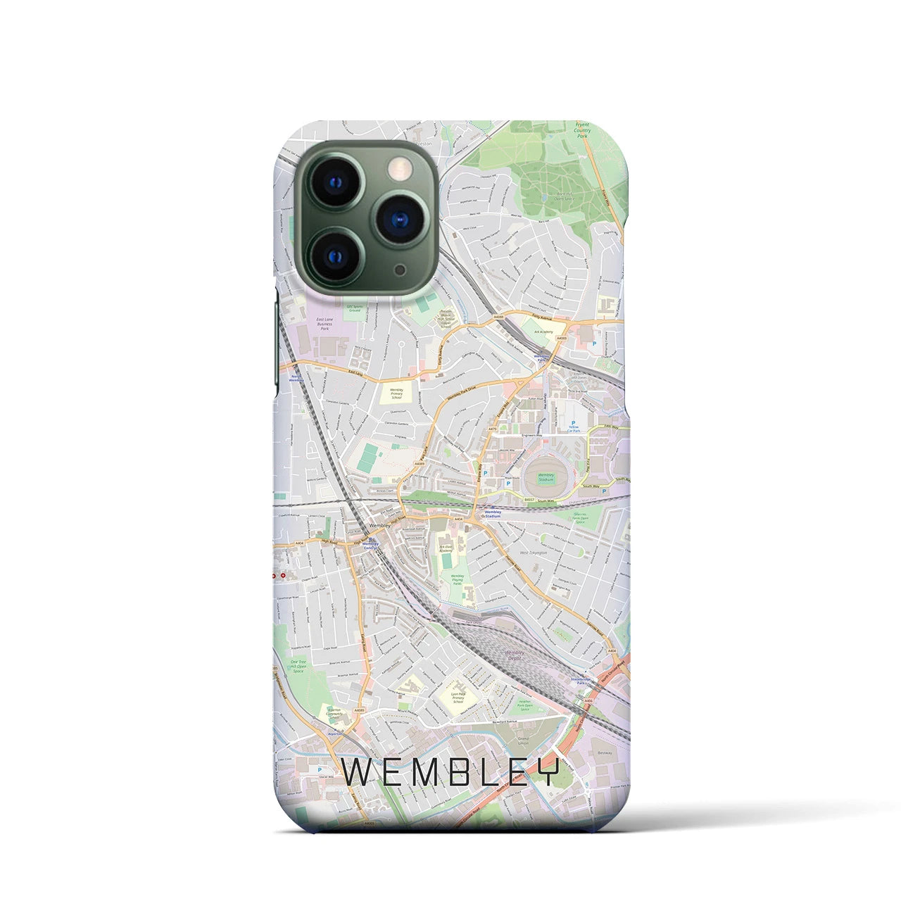 【ウェンブリー】地図柄iPhoneケース（バックカバータイプ・ナチュラル）iPhone 11 Pro 用