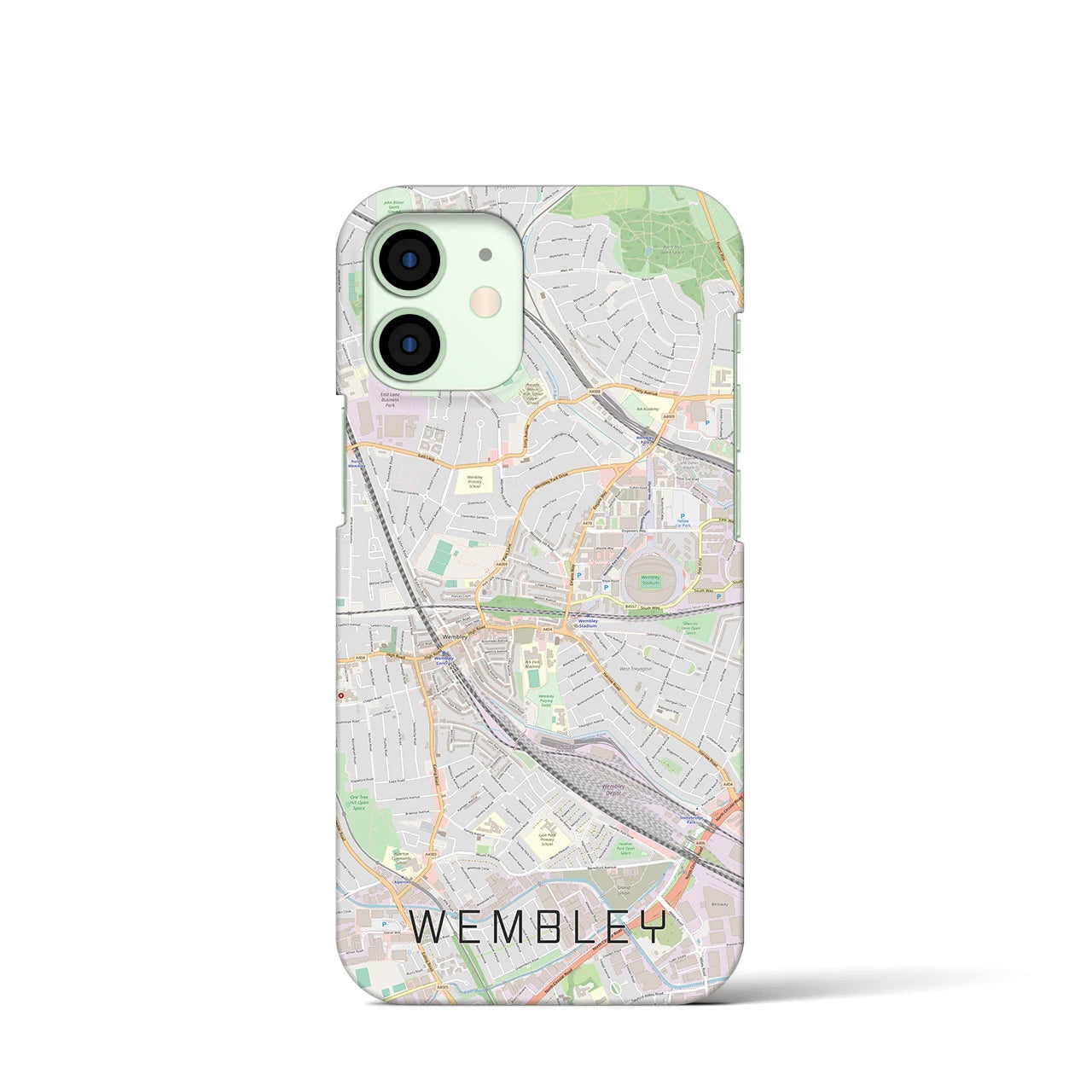 【ウェンブリー】地図柄iPhoneケース（バックカバータイプ・ナチュラル）iPhone 12 mini 用
