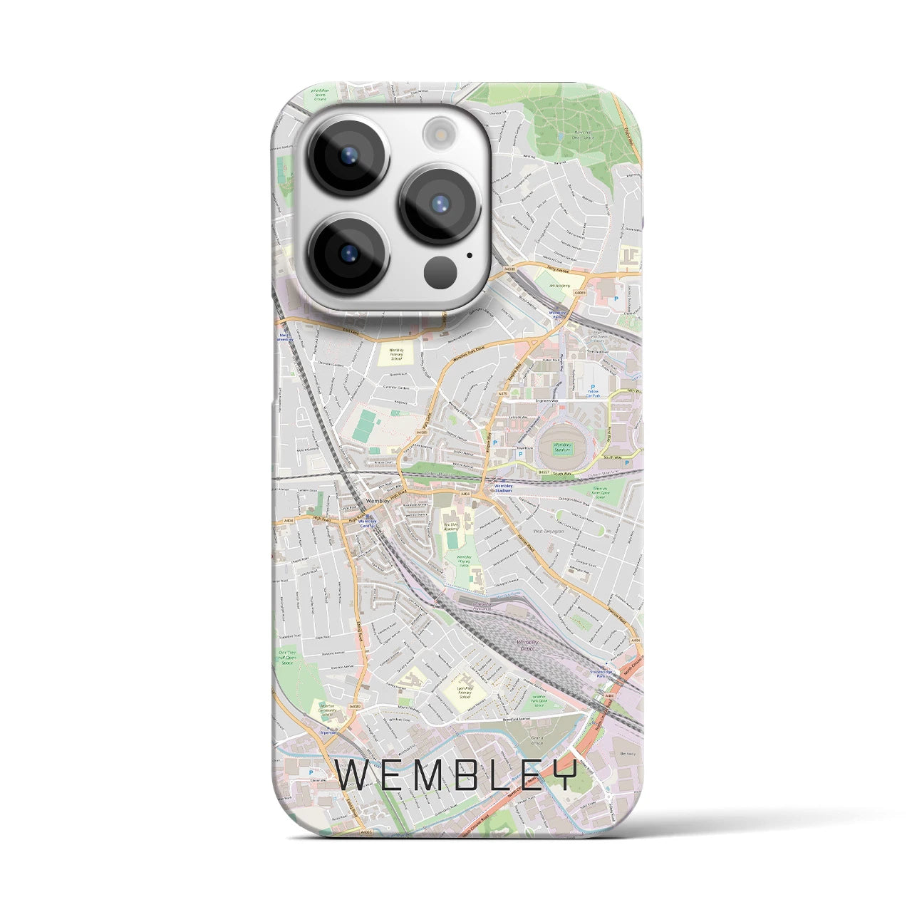 【ウェンブリー】地図柄iPhoneケース（バックカバータイプ・ナチュラル）iPhone 14 Pro 用
