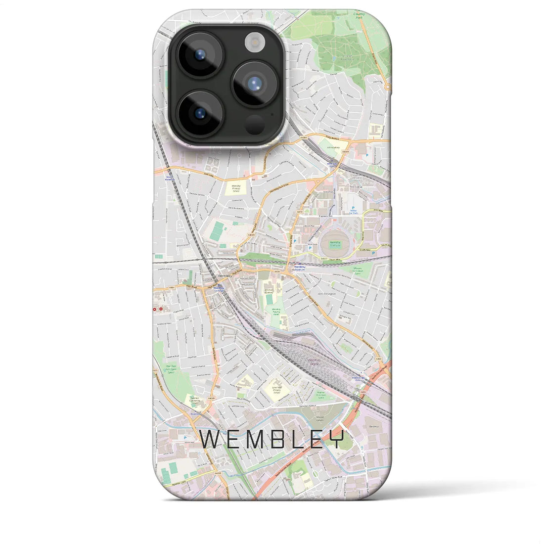 【ウェンブリー】地図柄iPhoneケース（バックカバータイプ・ナチュラル）iPhone 15 Pro Max 用