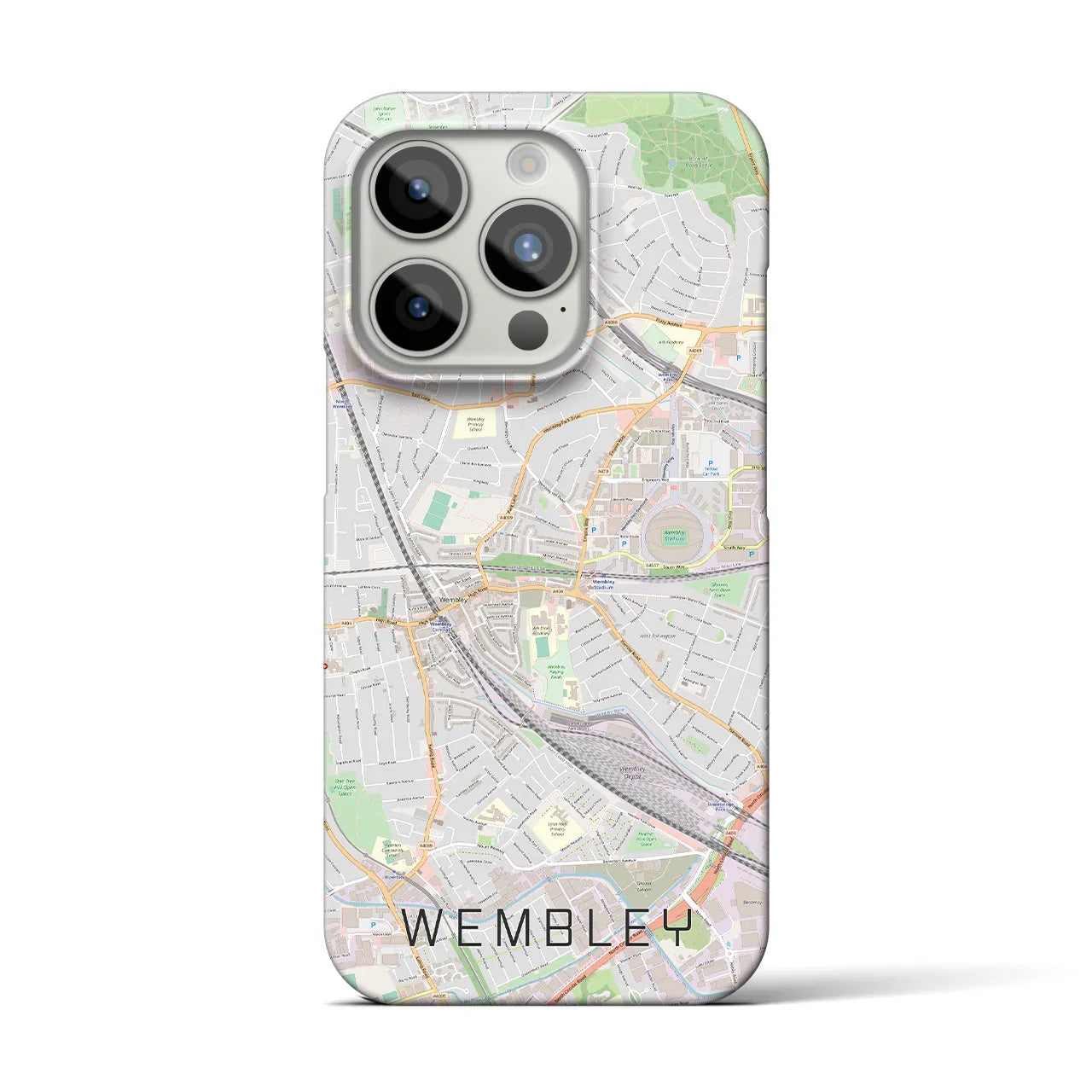 【ウェンブリー】地図柄iPhoneケース（バックカバータイプ・ナチュラル）iPhone 15 Pro 用