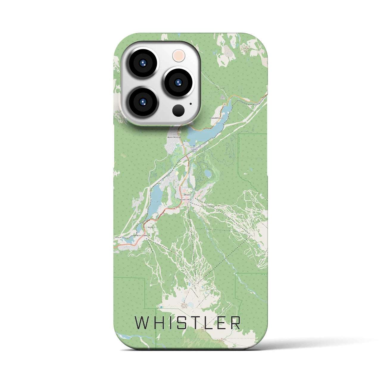 【ウィスラー】地図柄iPhoneケース（バックカバータイプ・ナチュラル）iPhone 13 Pro 用