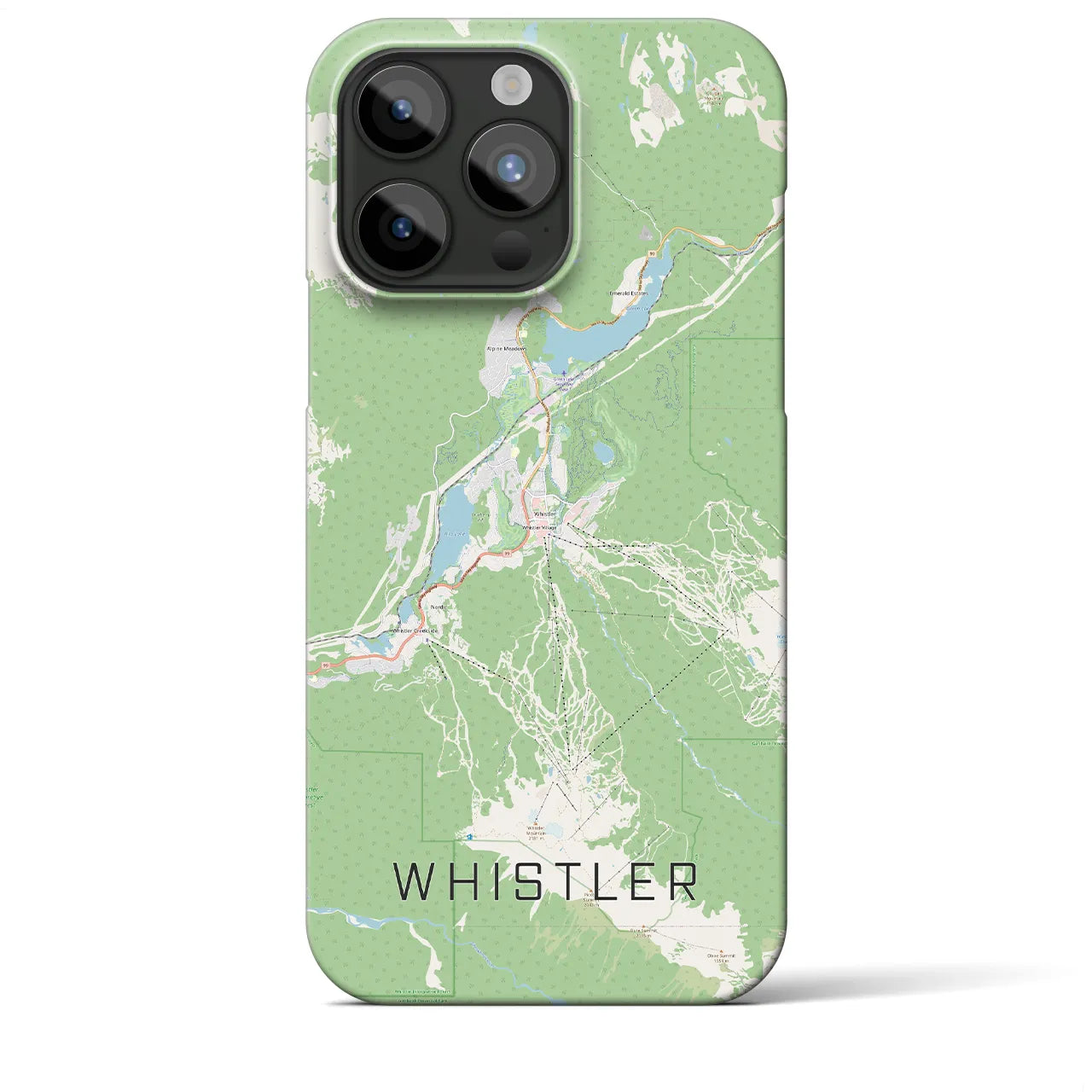 【ウィスラー】地図柄iPhoneケース（バックカバータイプ・ナチュラル）iPhone 15 Pro Max 用