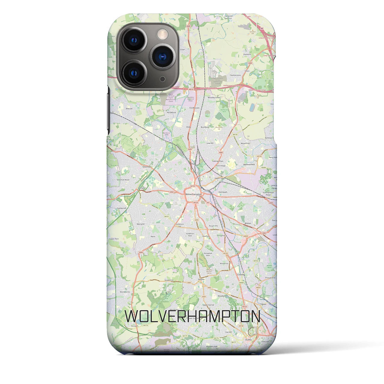 【ウルヴァーハンプトン】地図柄iPhoneケース（バックカバータイプ・ナチュラル）iPhone 11 Pro Max 用