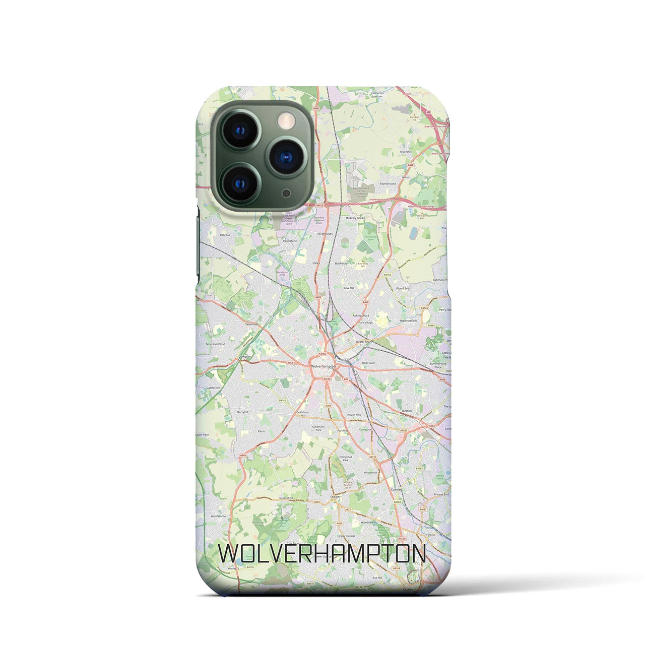 【ウルヴァーハンプトン】地図柄iPhoneケース（バックカバータイプ・ナチュラル）iPhone 11 Pro 用