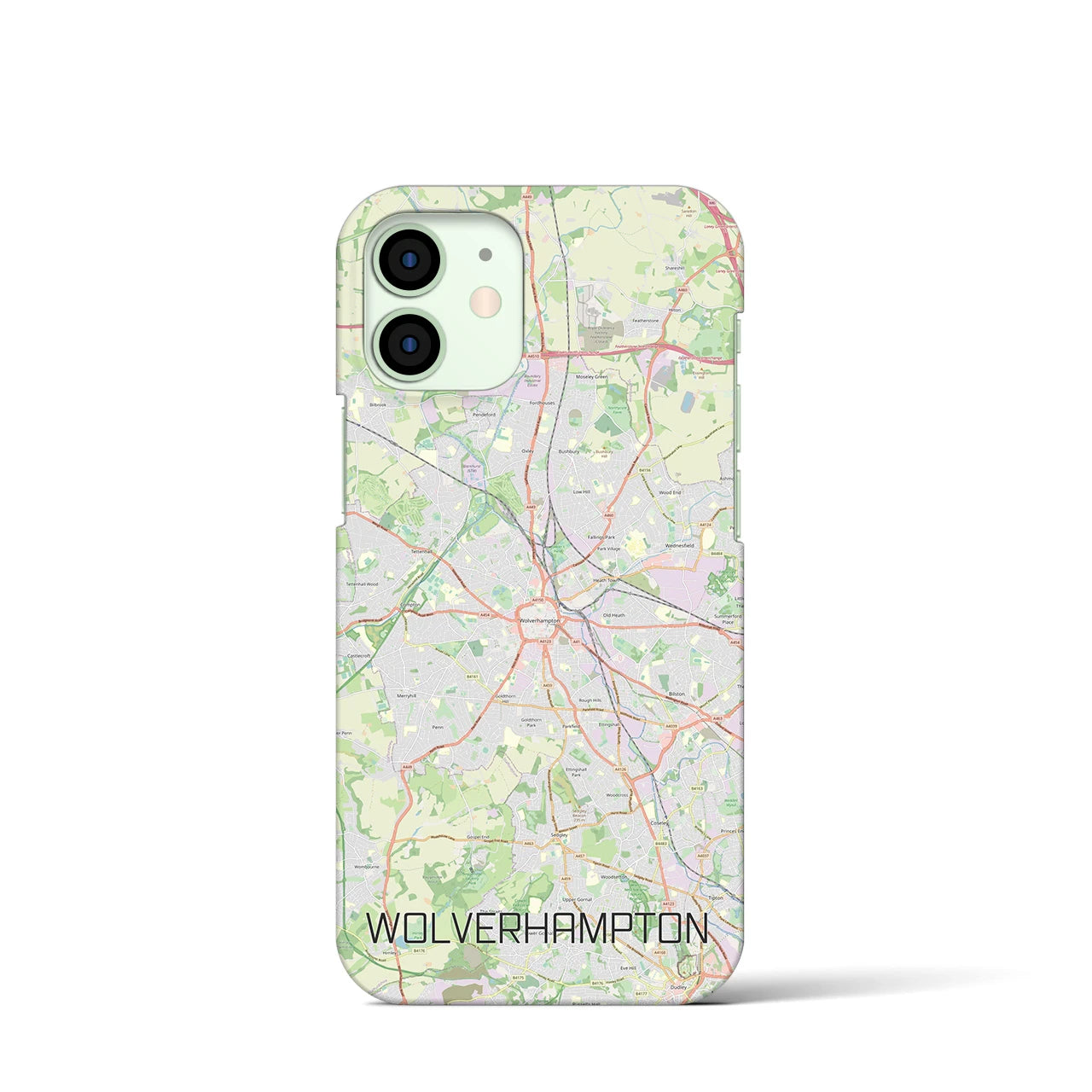 【ウルヴァーハンプトン】地図柄iPhoneケース（バックカバータイプ・ナチュラル）iPhone 12 mini 用