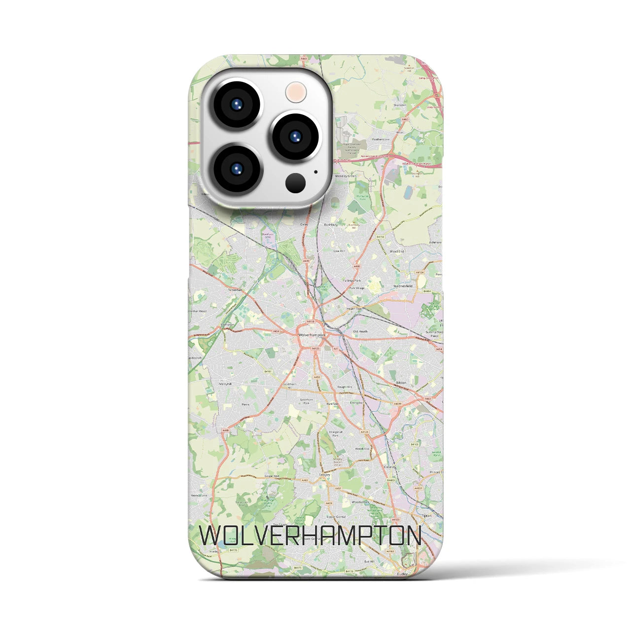 【ウルヴァーハンプトン】地図柄iPhoneケース（バックカバータイプ・ナチュラル）iPhone 13 Pro 用